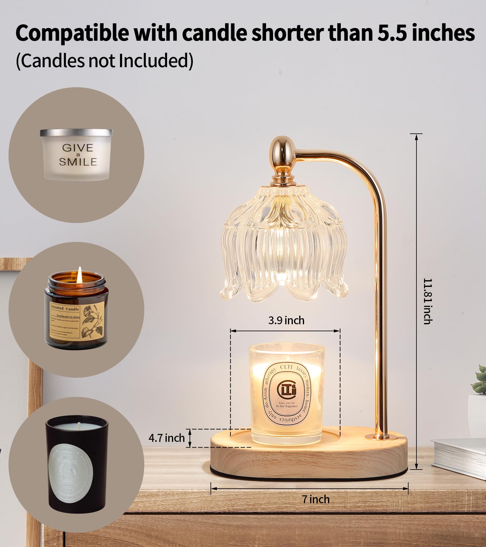 Candle Warmer Lamp with Timer and Dimmer