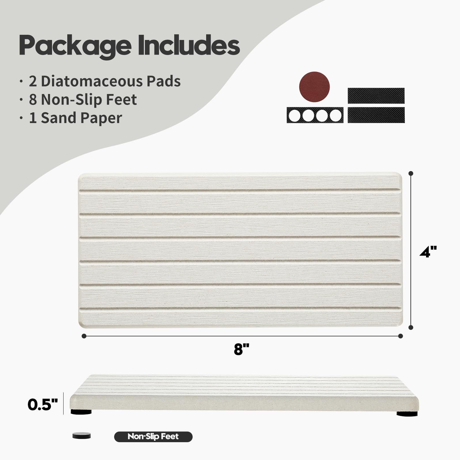 2 Pack Greige Bathroom Sink Vanity Trays (2 Count)
