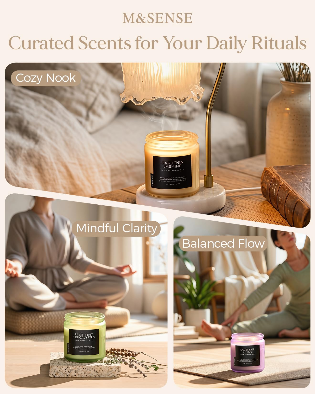Fresh & Linen Cotton Scented Candles (11.6 Ounce)