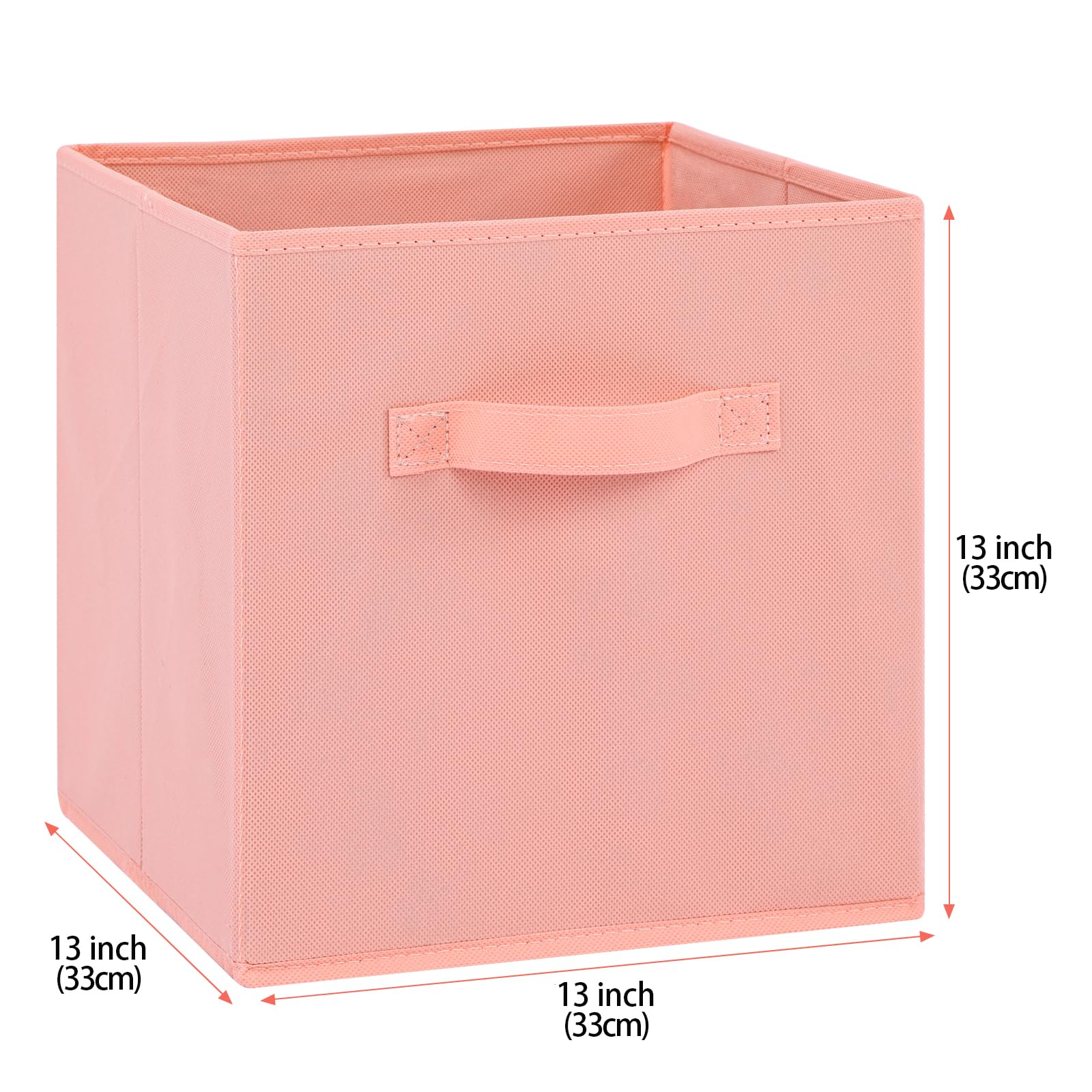 13x13x13 Inch Fabric Storage Bins 6 Pack Fun Colored Durable Storage Cubes with Handles Foldable Cube Baskets for Home (6 Count)