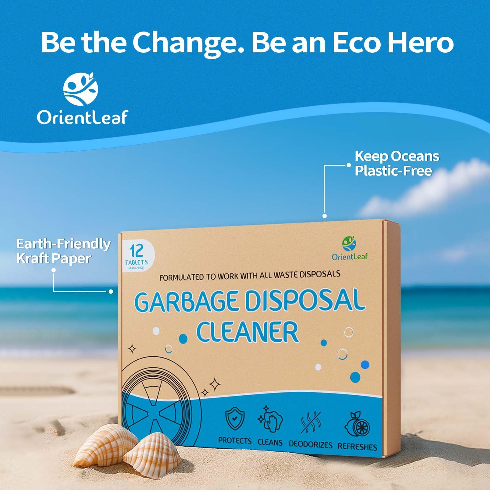 Garbage Disposal Cleaner and Deodorizer Tablets 20g 1 Year Supply Sink Cleaner (12 Count)