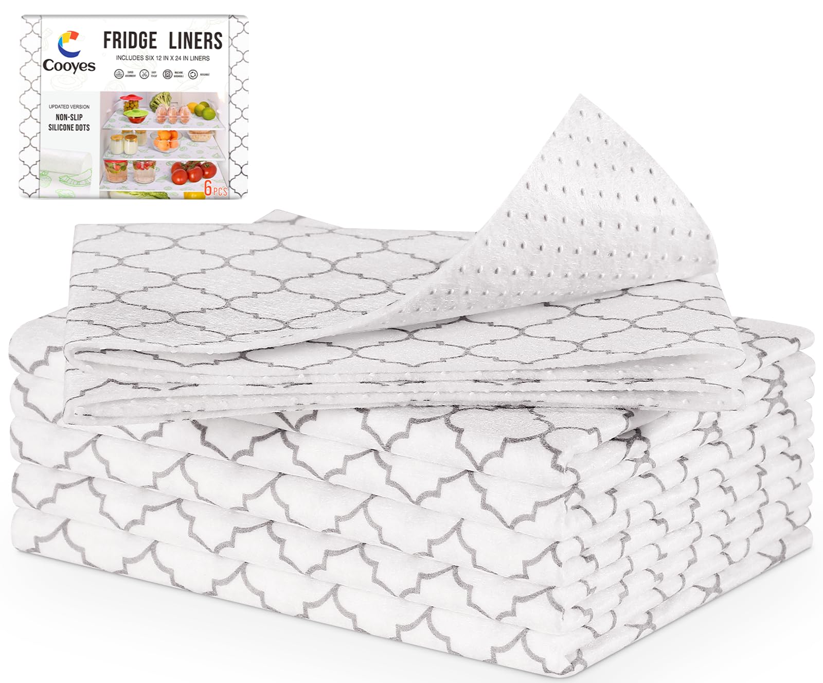 2 in 1 Refrigerator Liners & Fresh mats for Fridge Drawer and Glass Shelves (18 Sq Ft)