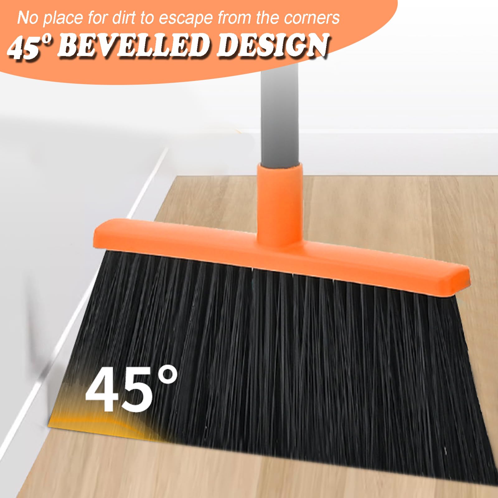 Heavy Duty Adjustable Angle Broom with 56" Steel Handle
