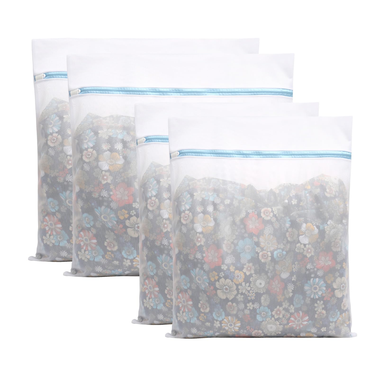 4 Pack Large Fine Mesh Laundry Bags for Delicates (4 Count)
