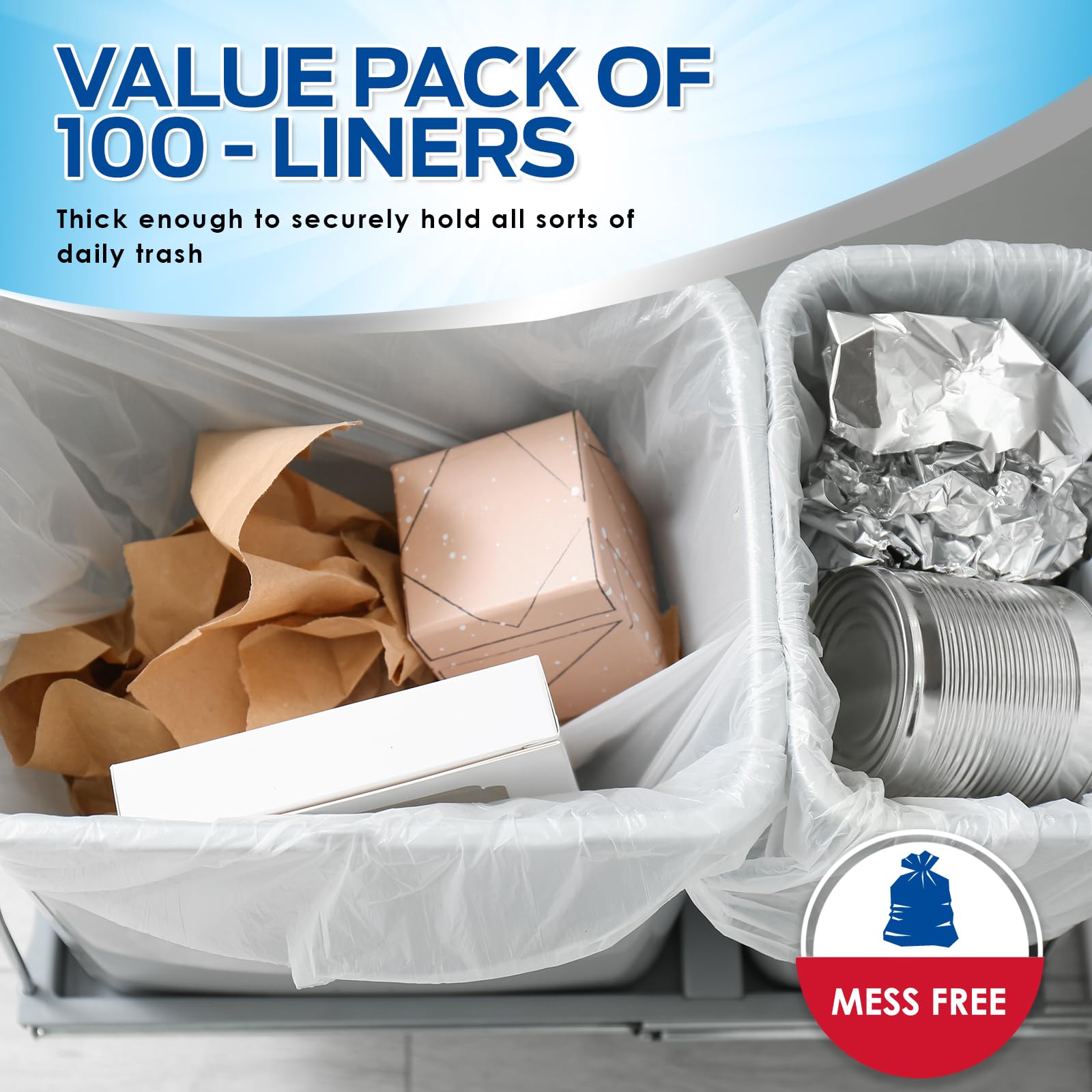 13 Gallon Tall Trash Bags with Twist Ties (130 Count)
