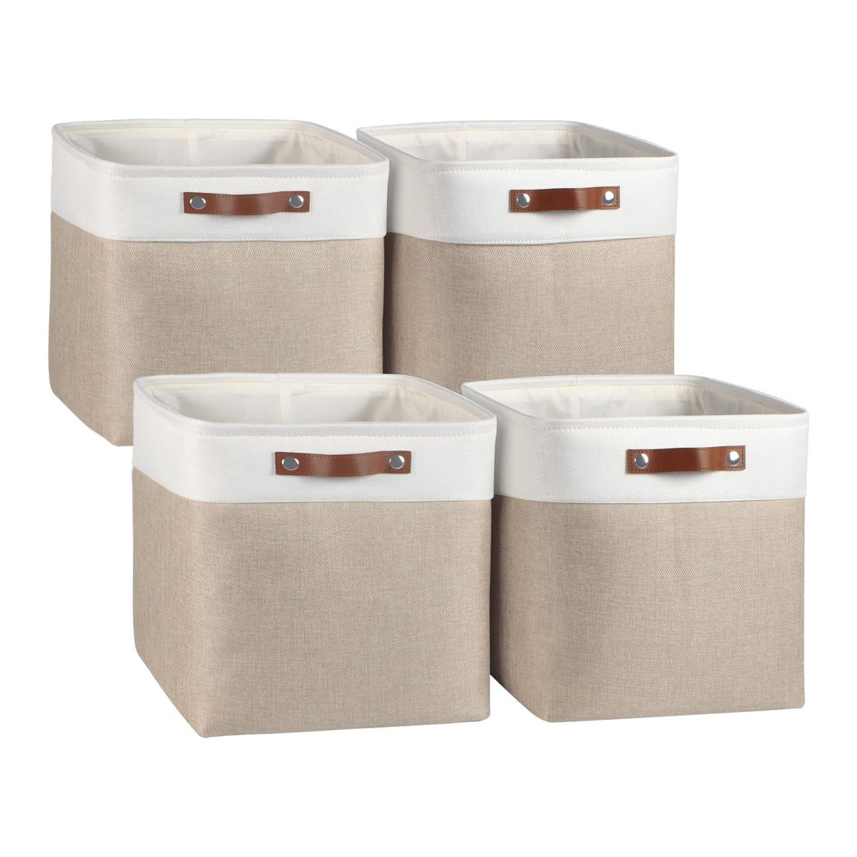 Fabric Cube Storage Baskets for Shelves 13 Inch (4 Count)
