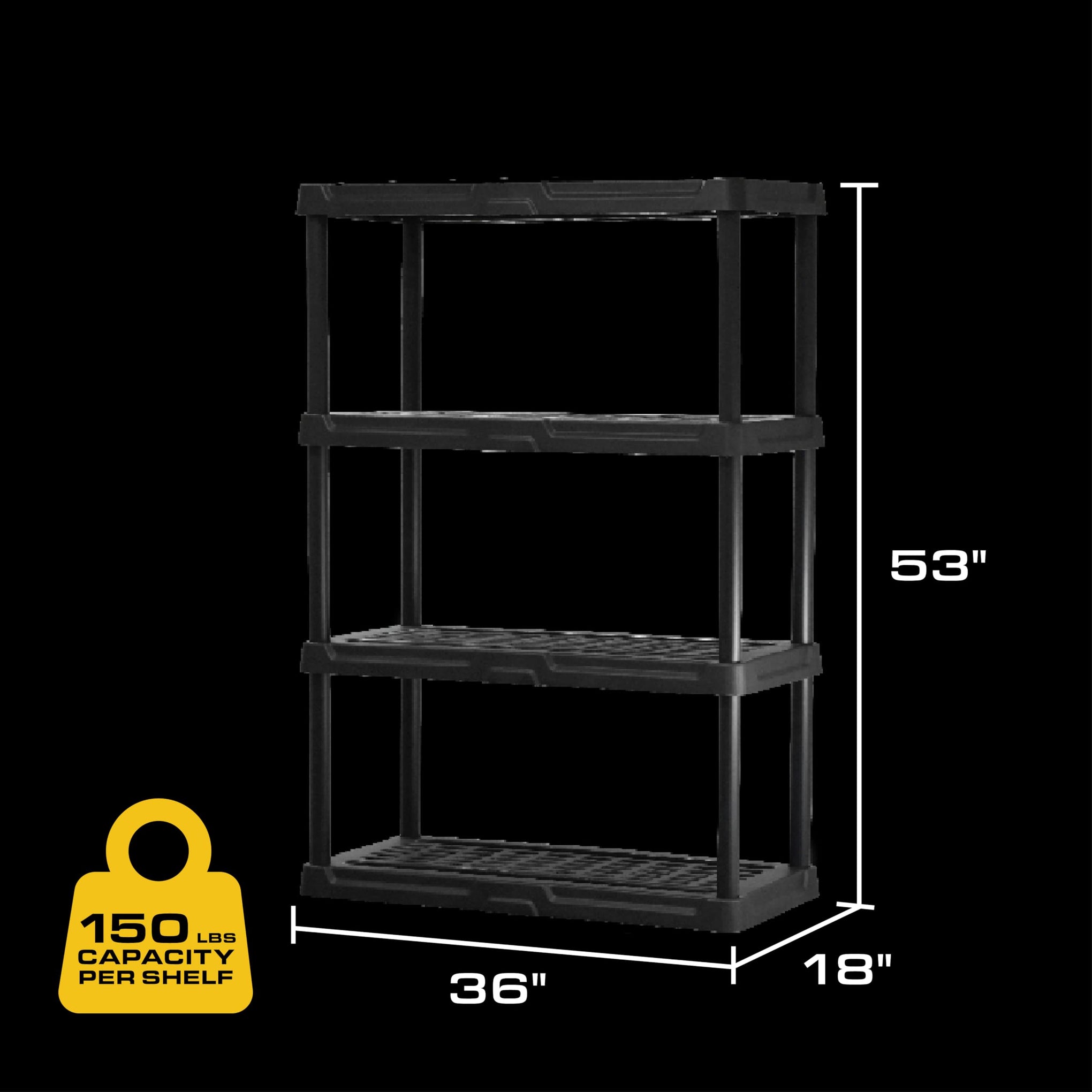 4 Tier Heavy Duty Plastic Storage Shelves for Garage