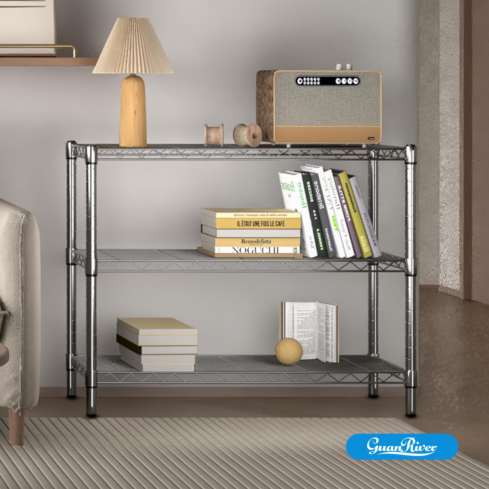 3 Shelf Adjustable Metal Wire Shelving