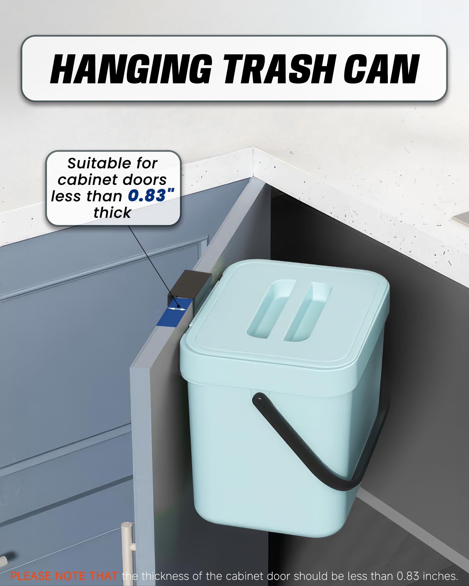 1.8 Gal Hanging Trash Can with Lid