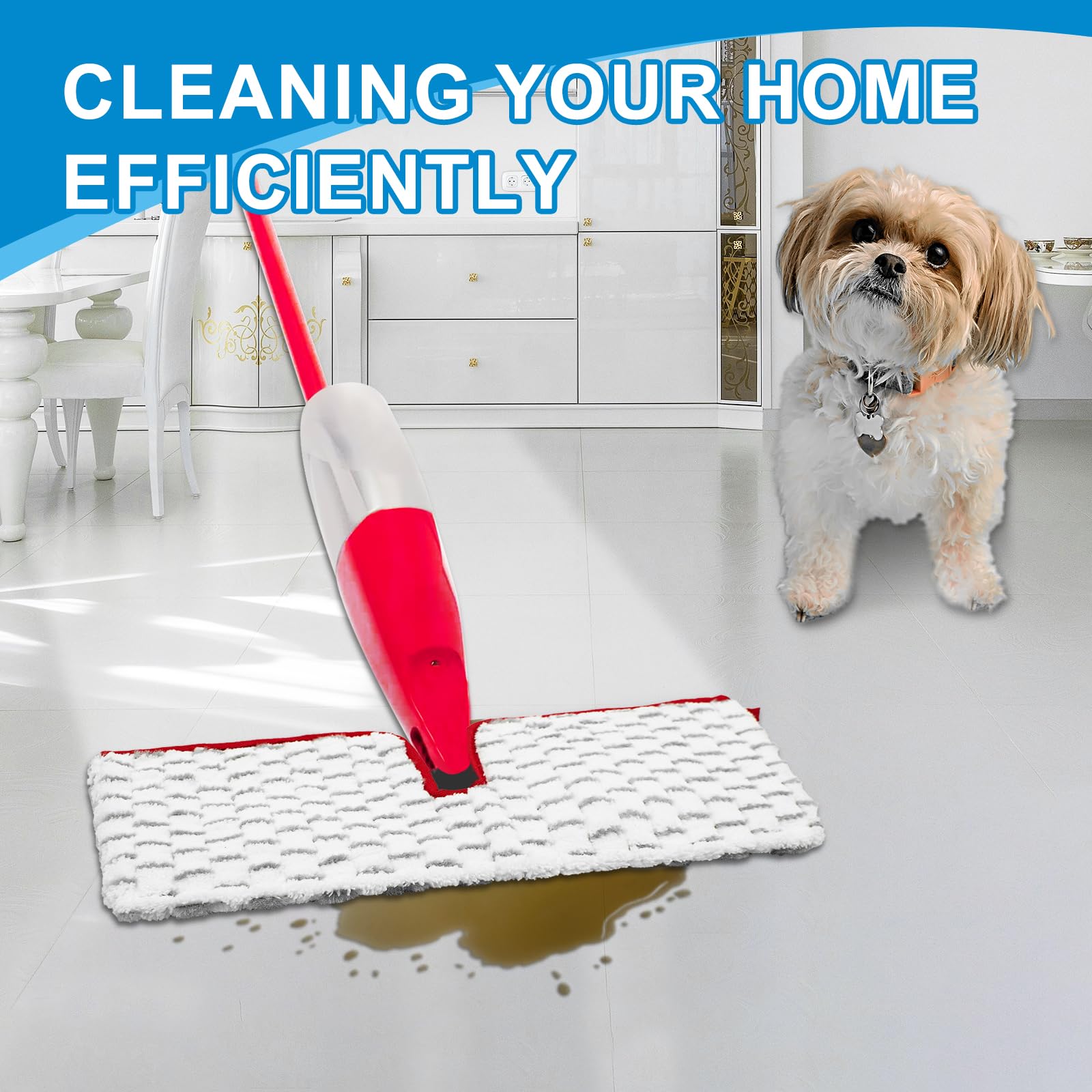 Microfiber Spray Mop Pads Compatible with Promist MAX Spray Mop (4 Count)