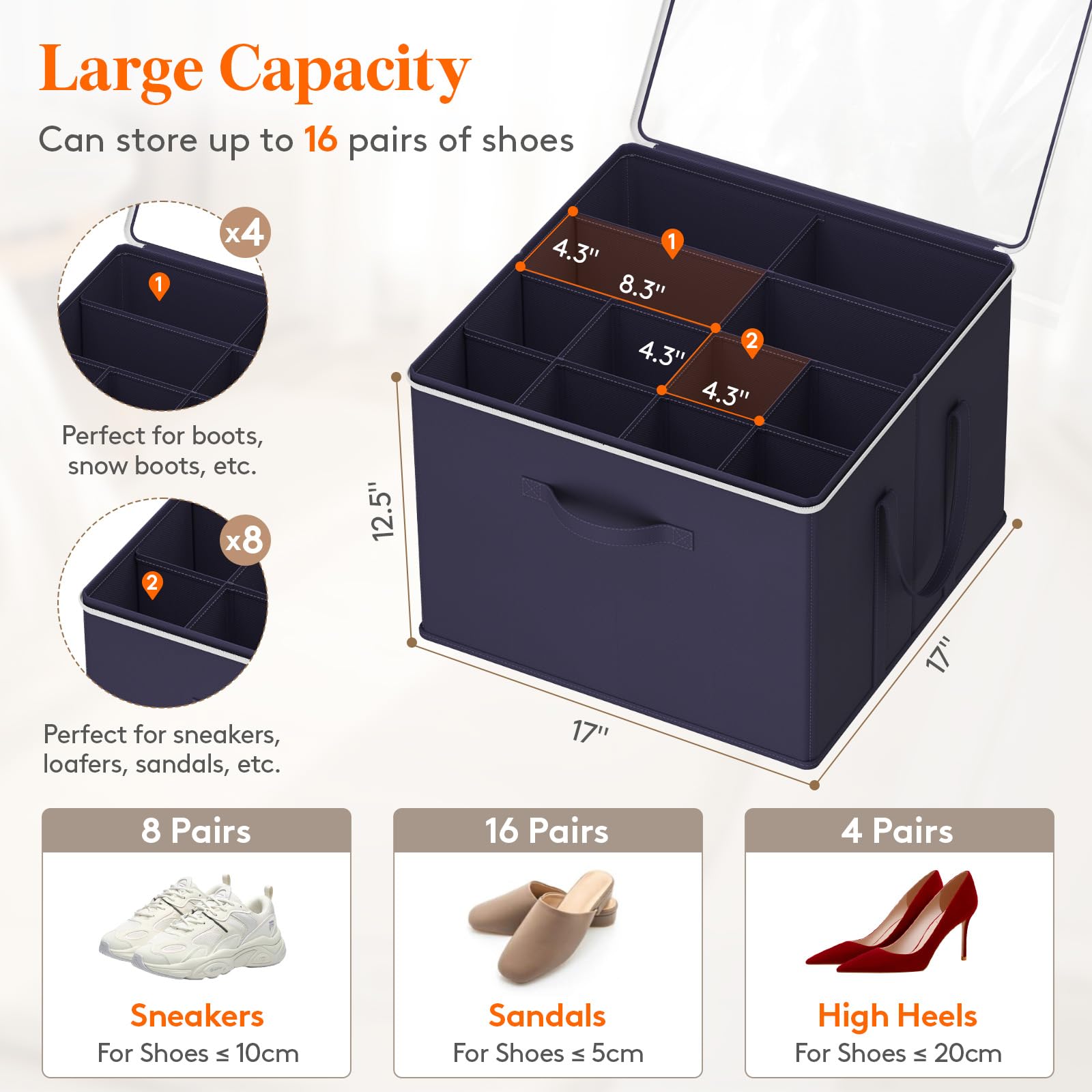 Shoe Storage Organizer for Closet (2 Count)