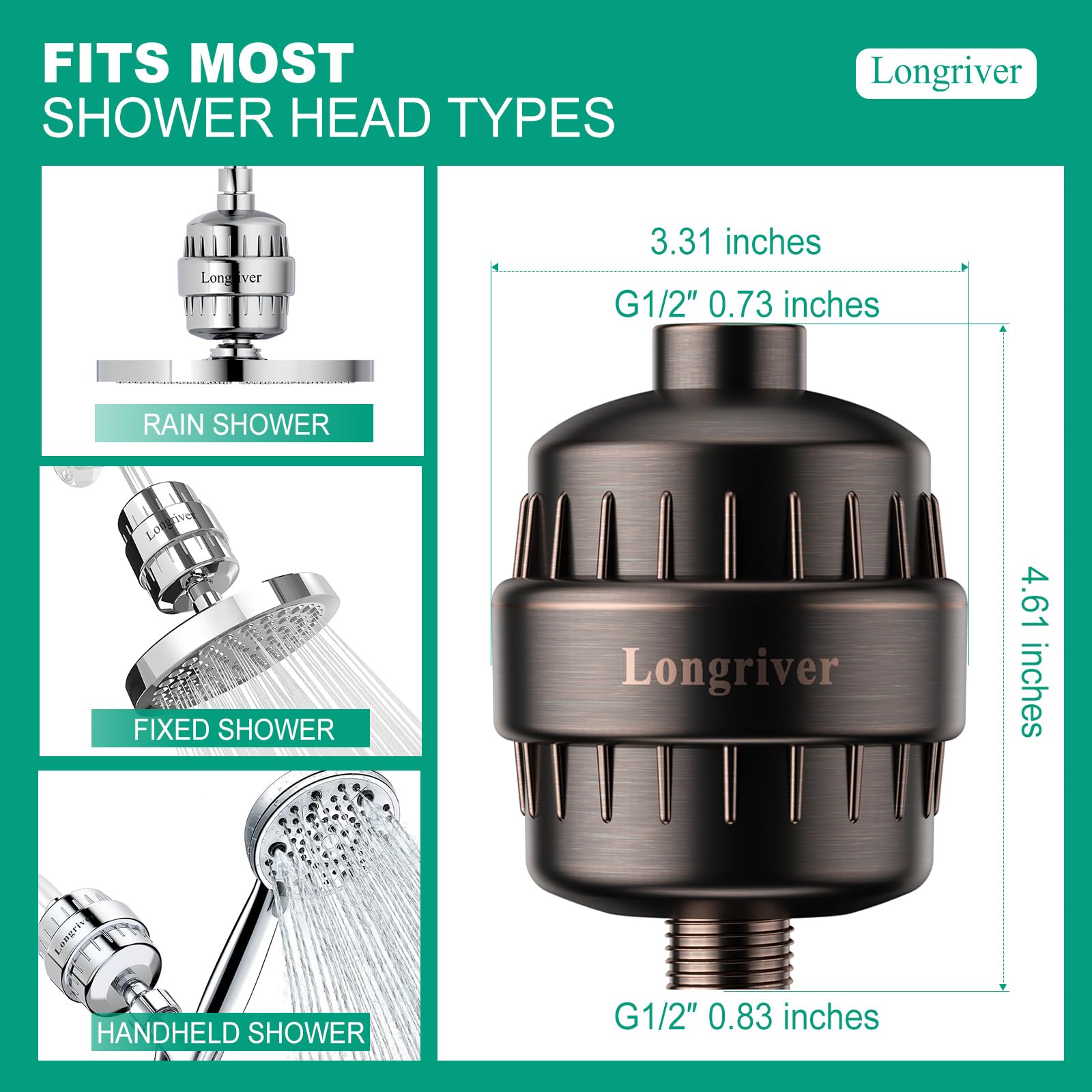 R7 Shower Filter High Put Shower Water Filter for Hard Water