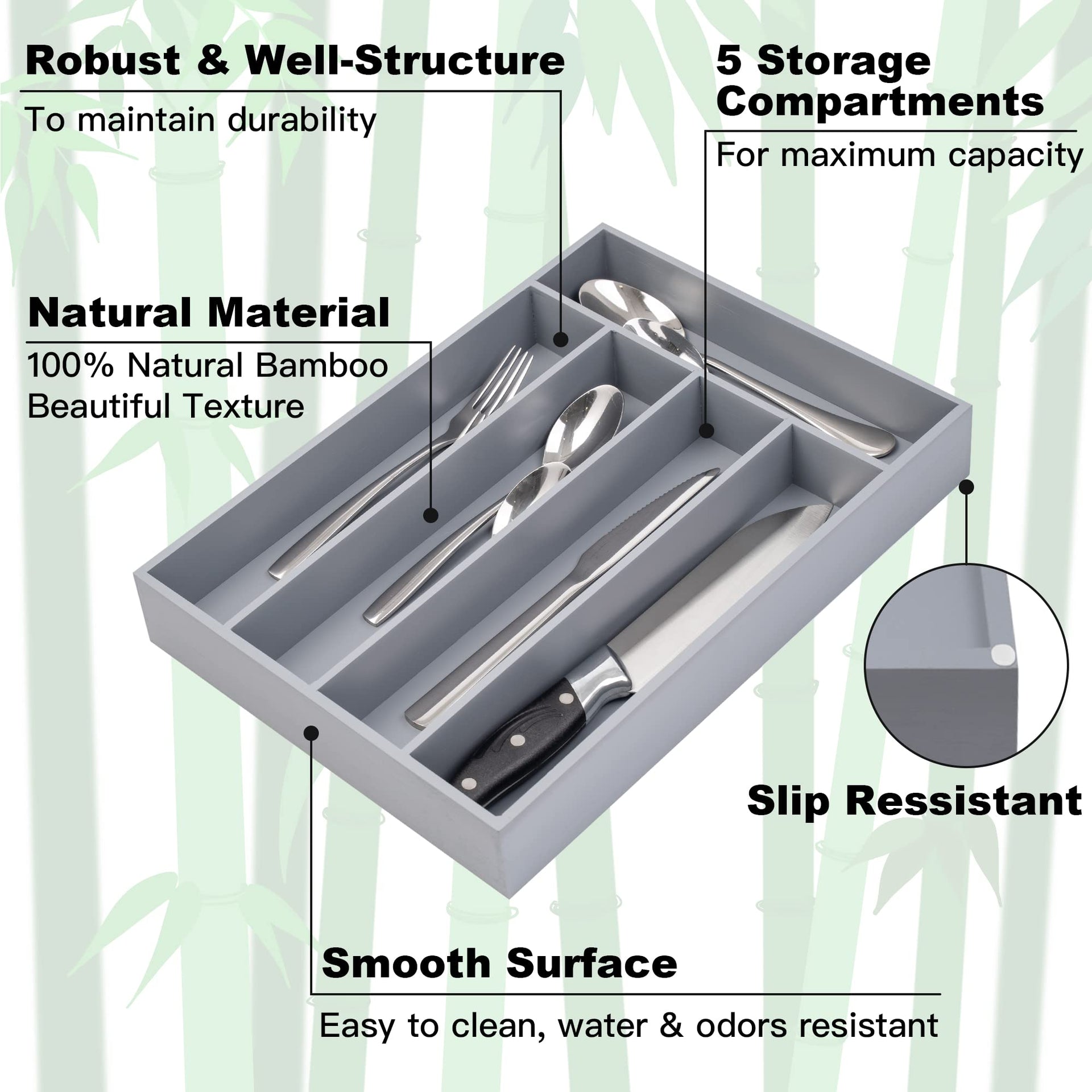Bamboo Silverware Holder