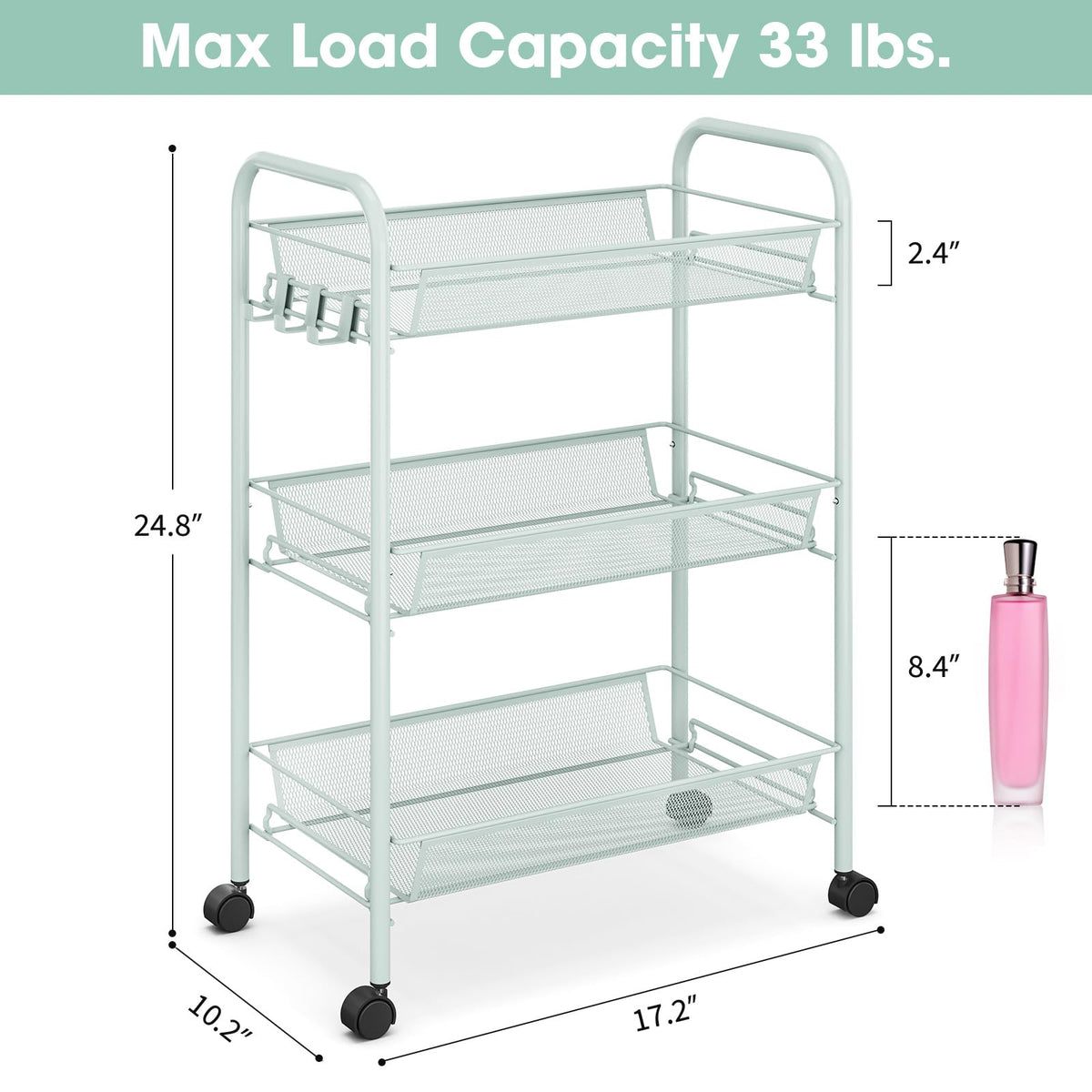 3 Tier Rolling Cart