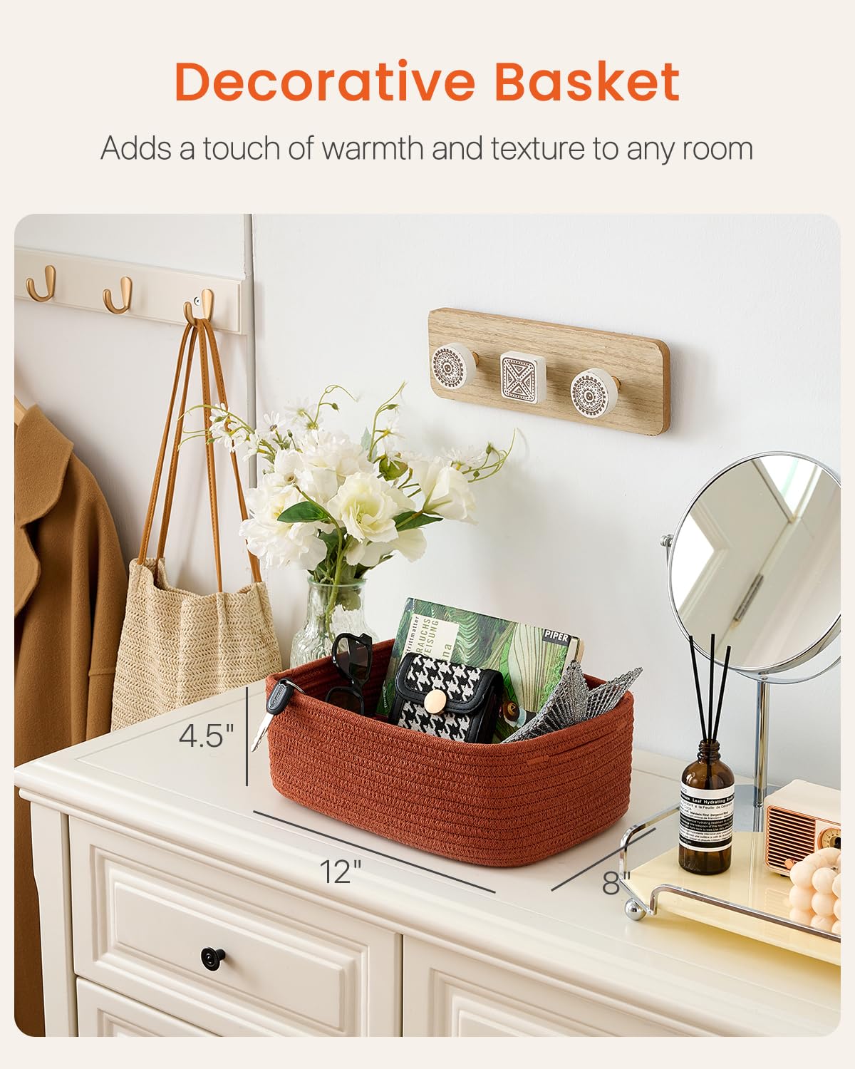 Small Woven Storage Basket for Organizing (3 Count)