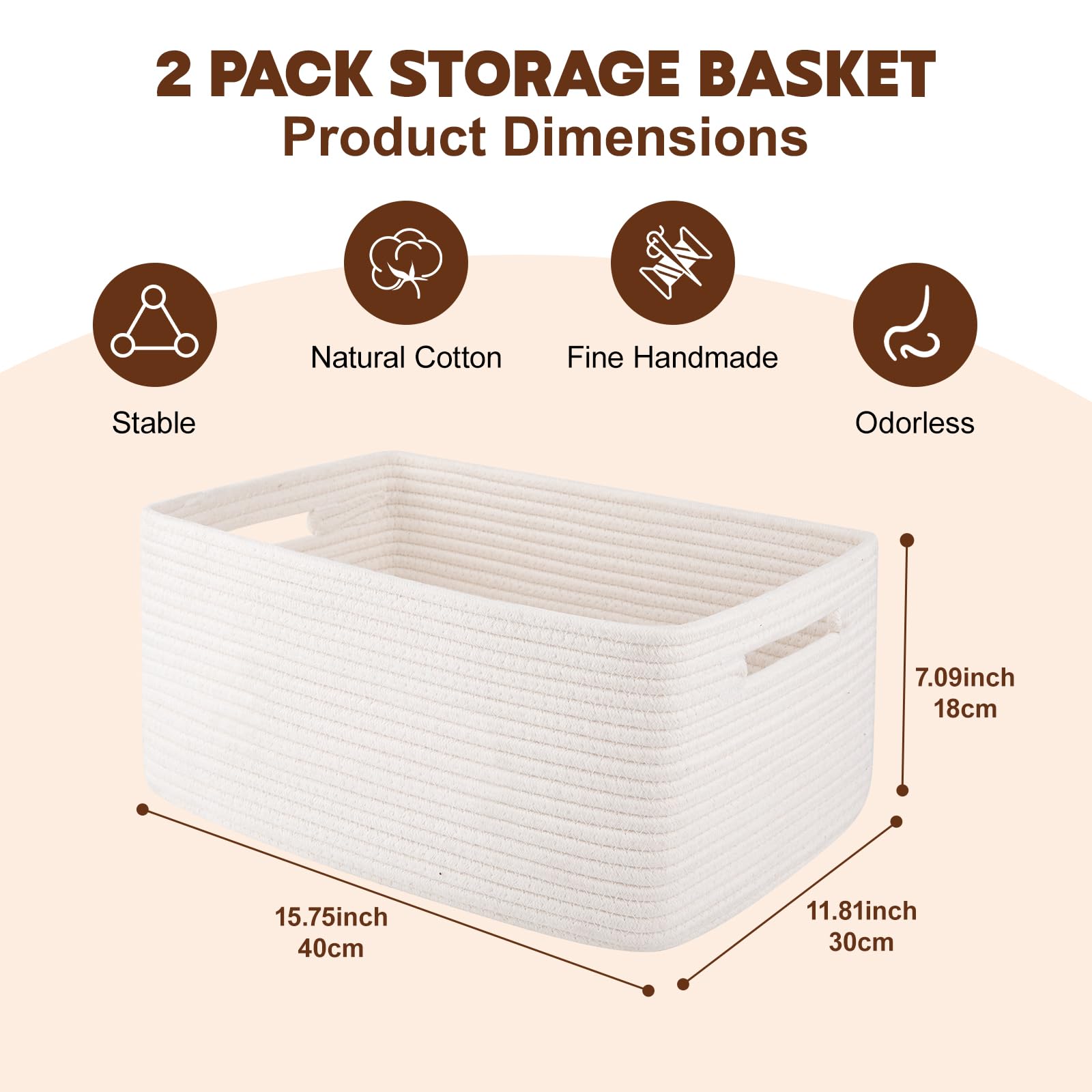 Storage Basket for Shelves (2 Count)