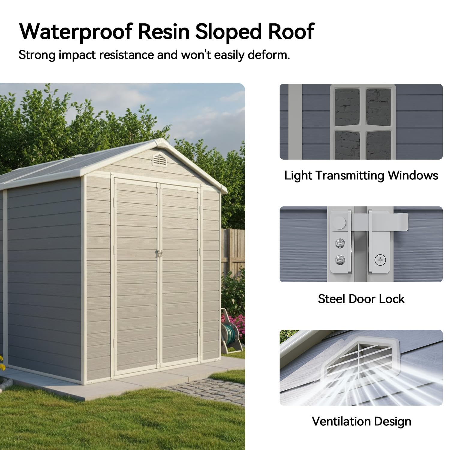 6x8 FT Outdoor Storage Shed