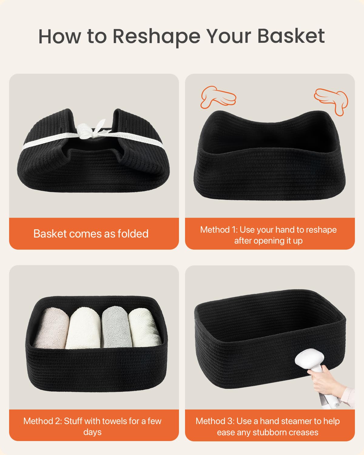 Small Woven Storage Basket for Organizing (3 Count)