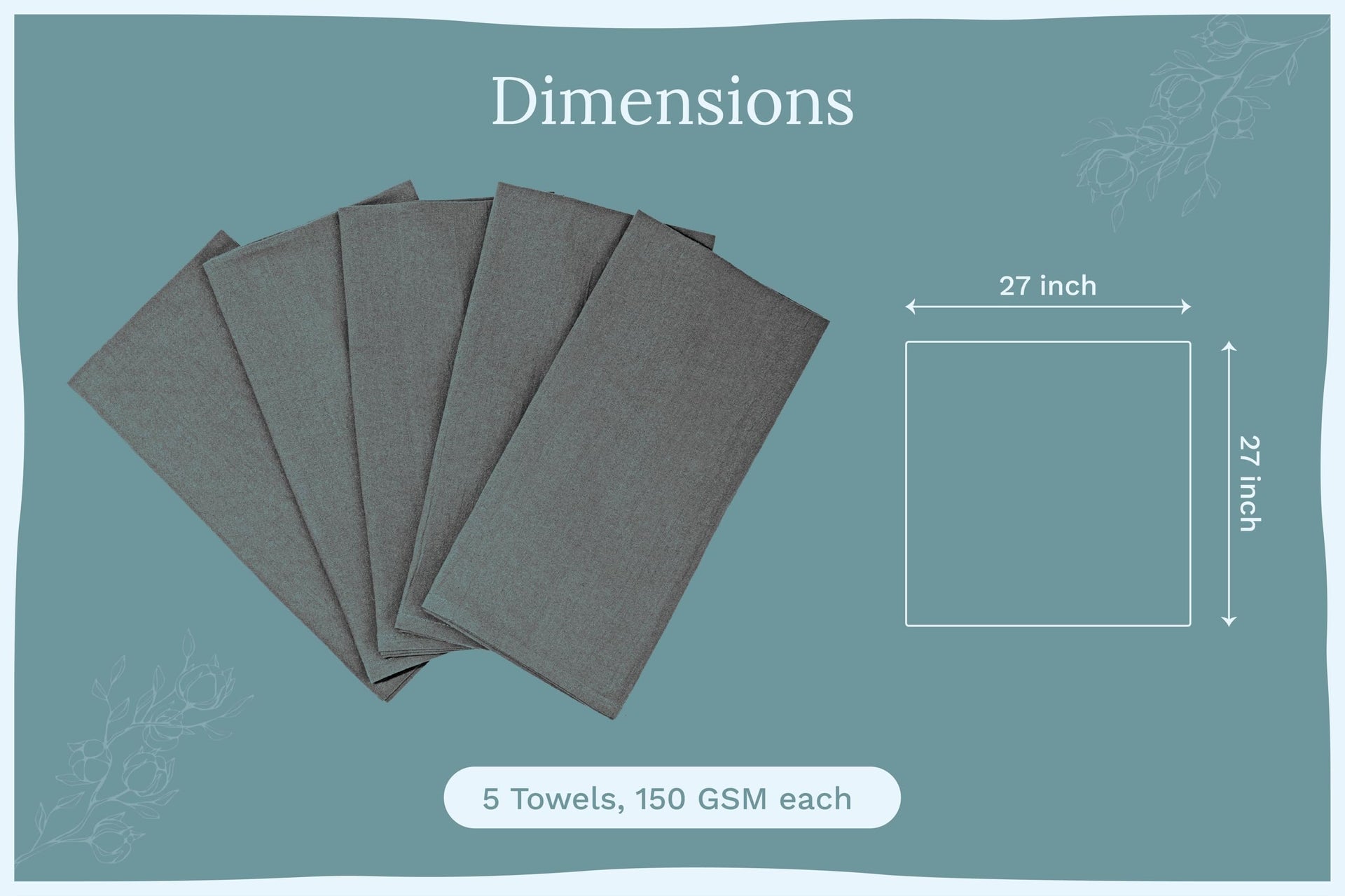 Gray Flour Sack Tea Towels (5 Count)