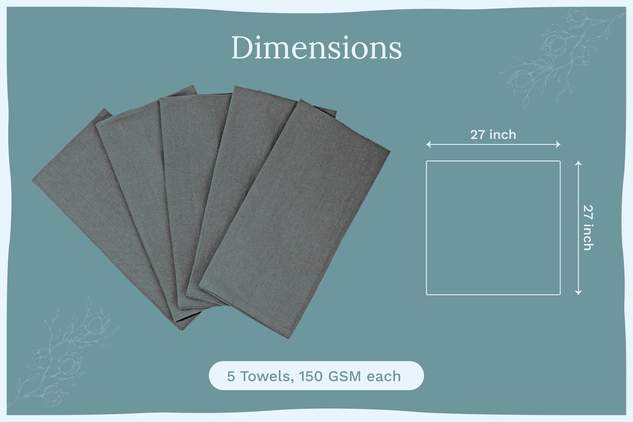 Gray Flour Sack Tea Towels (5 Count)
