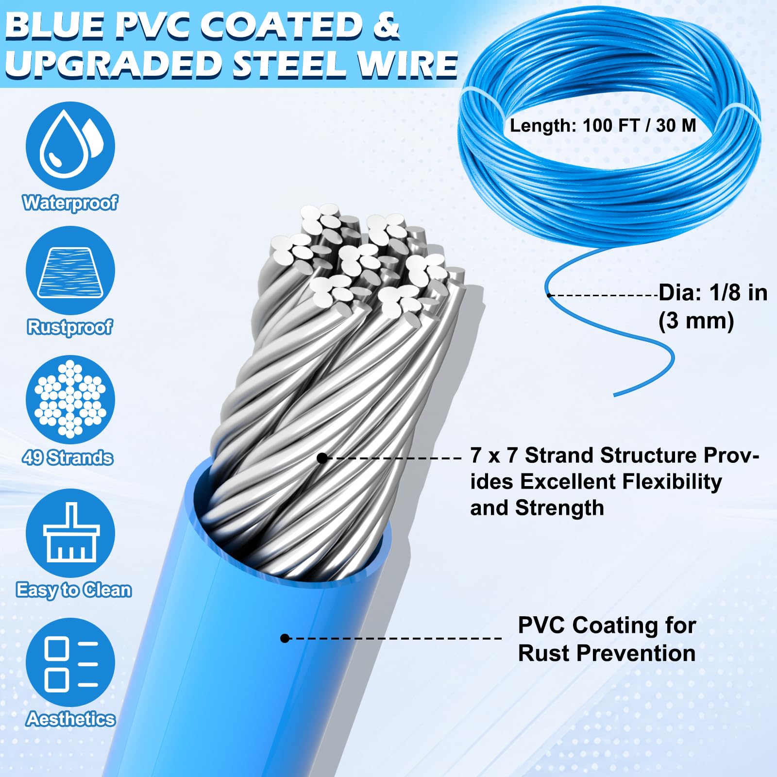 1 8" Clothesline Wire Kit