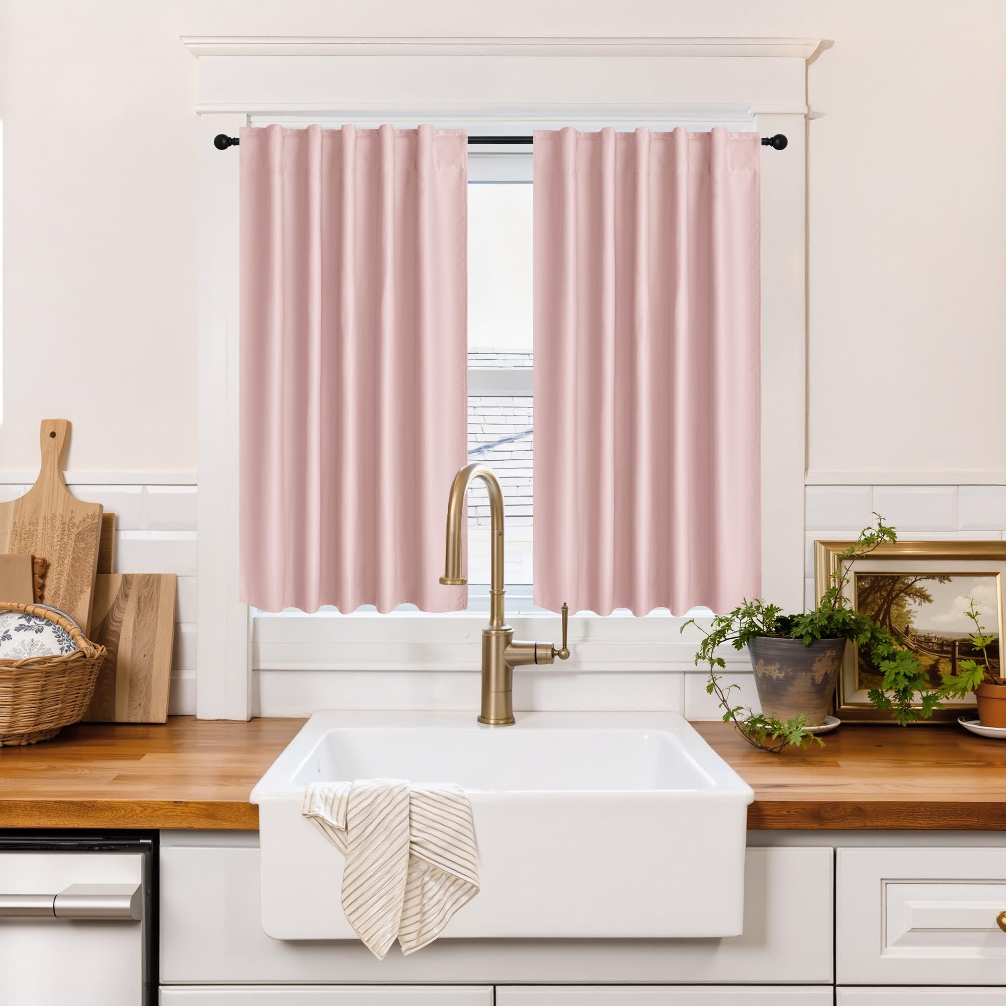 100% Blackout Basement Curtains 36 inches Long (2 Count)