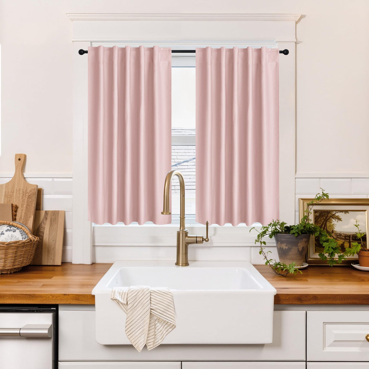 100% Blackout Short Curtains for Small Window (2 Count)