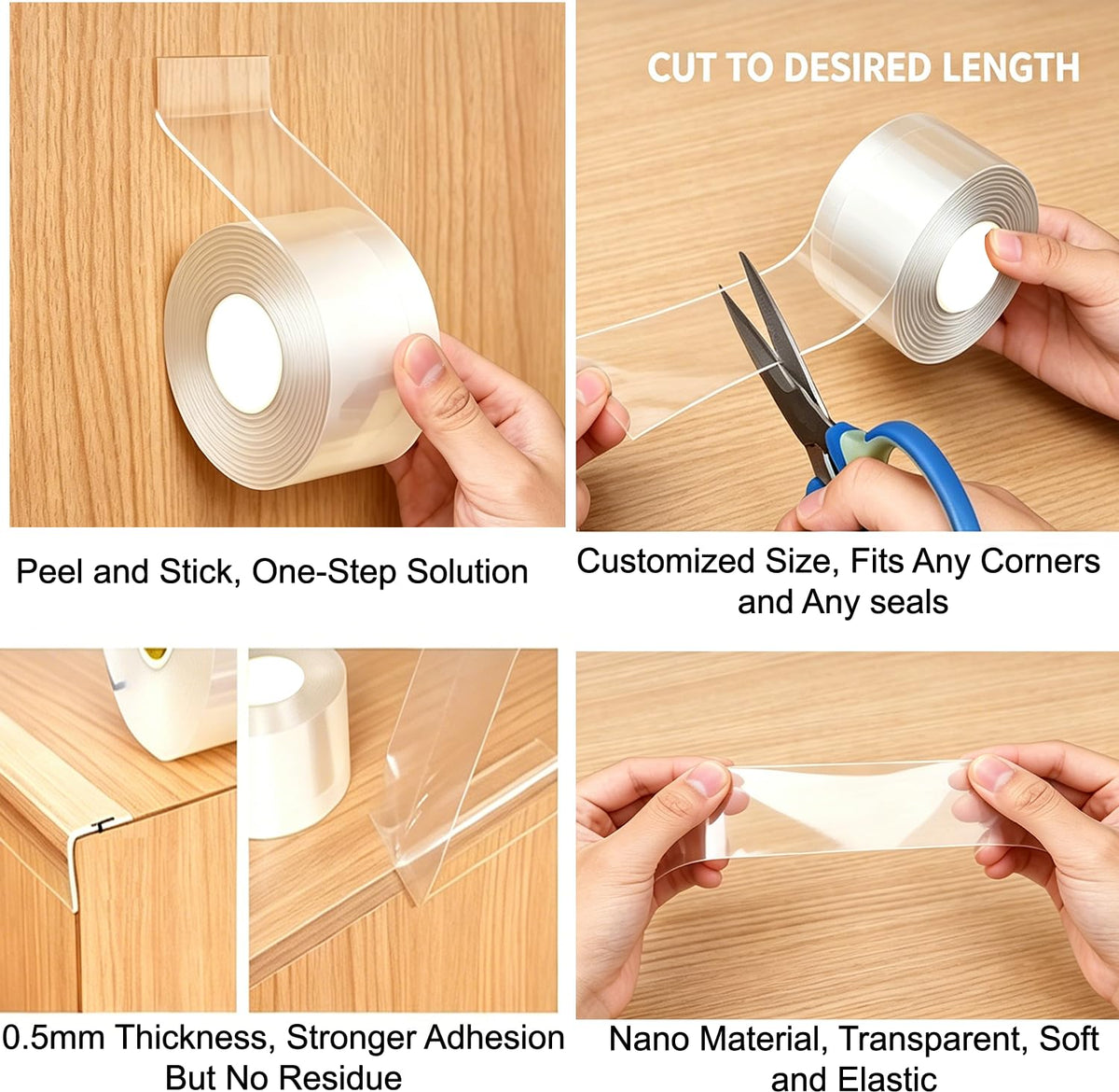 Transparent Window Weather Sealing Tape 2 Inch x 66 FT Weather Stripping Residue (66 Foot)