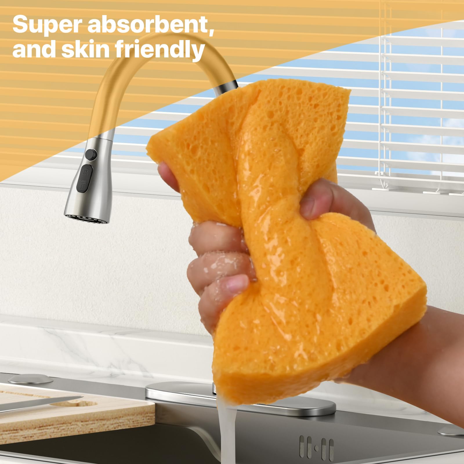 Large Natural Cellulose Sponge (4 Count)