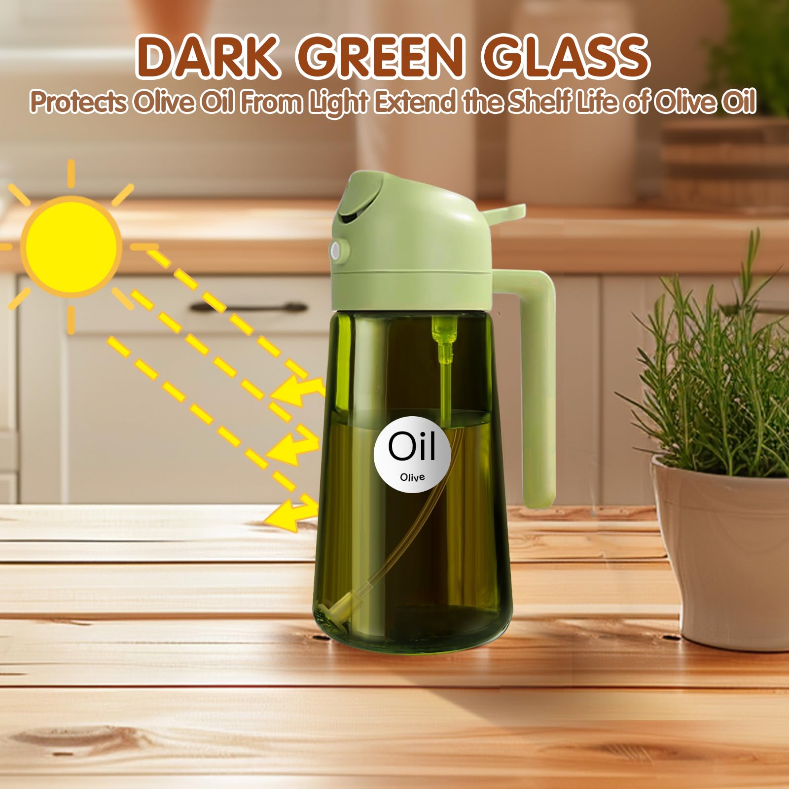 16oz 470ml Light Blocking Oil Sprayer for Cooking with Stickers