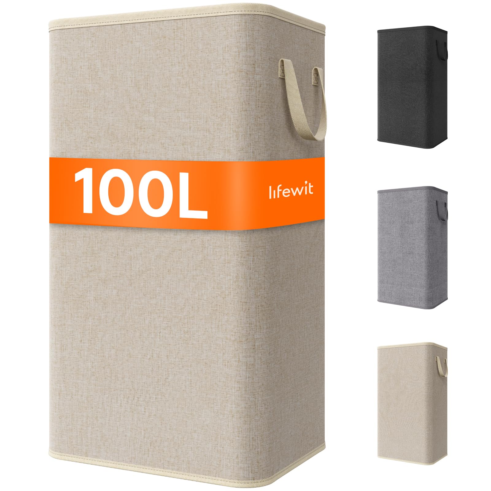 100L Large Laundry Basket with Handles