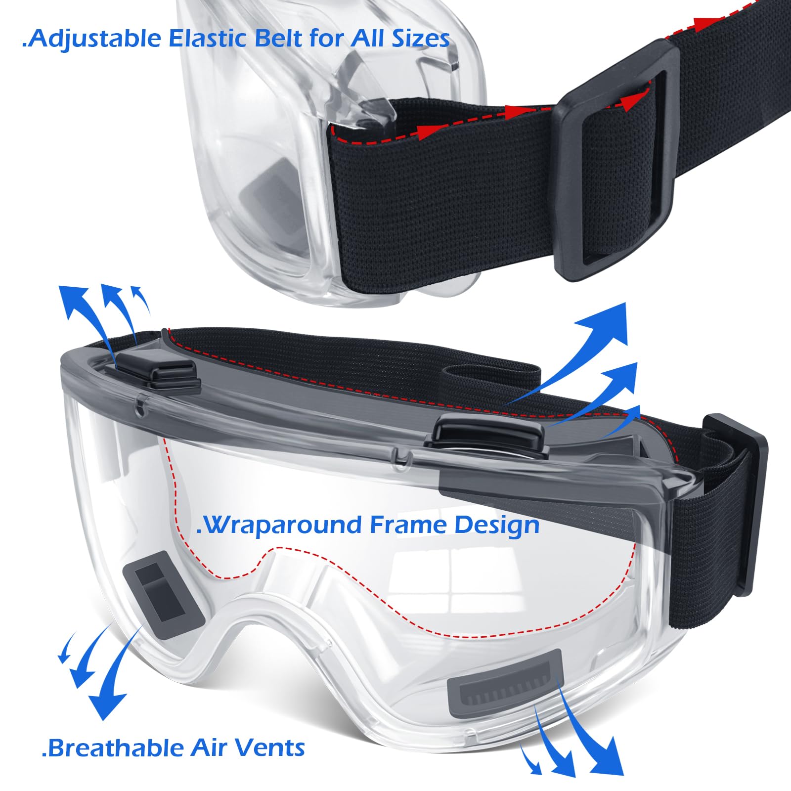 12 Pack Safety Goggles ANSI Z87.1 Glasses (12 Count)