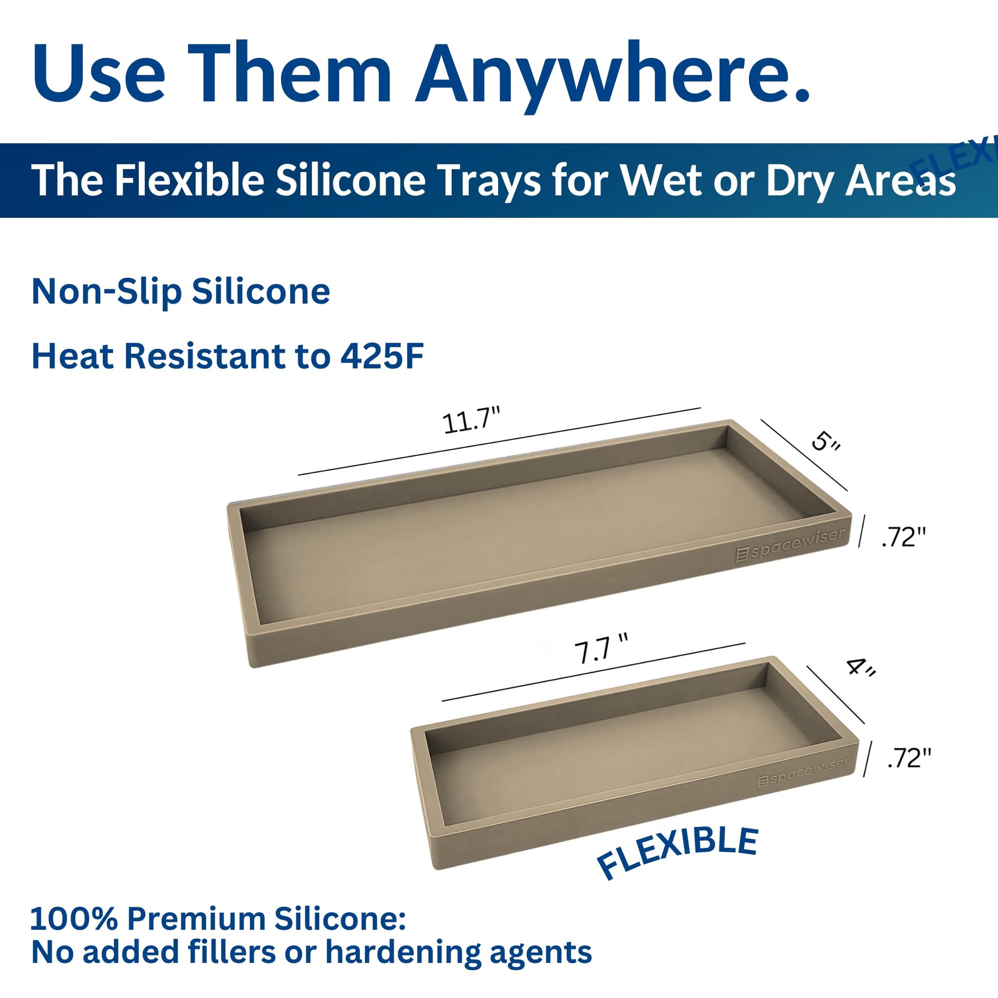 Countertop & Vanity Silicone Tray (2 Count)
