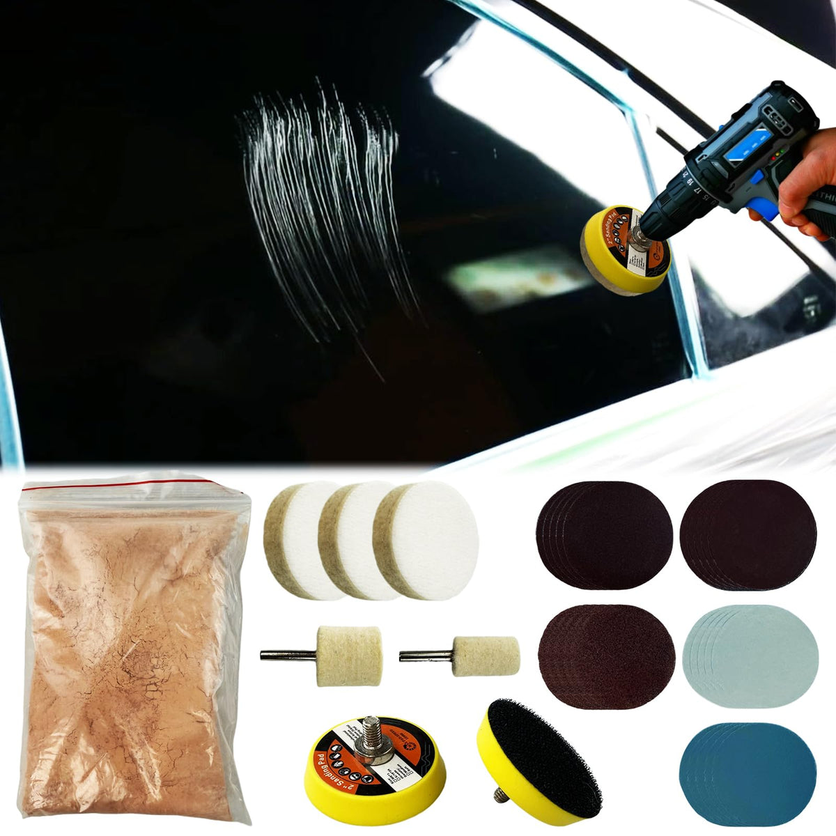34Pcs Glass Polishing Kit (34 Count)