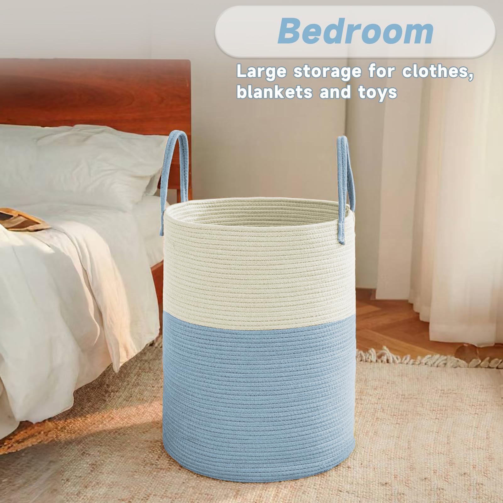80L Cotton Rope Laundry Basket Hamper