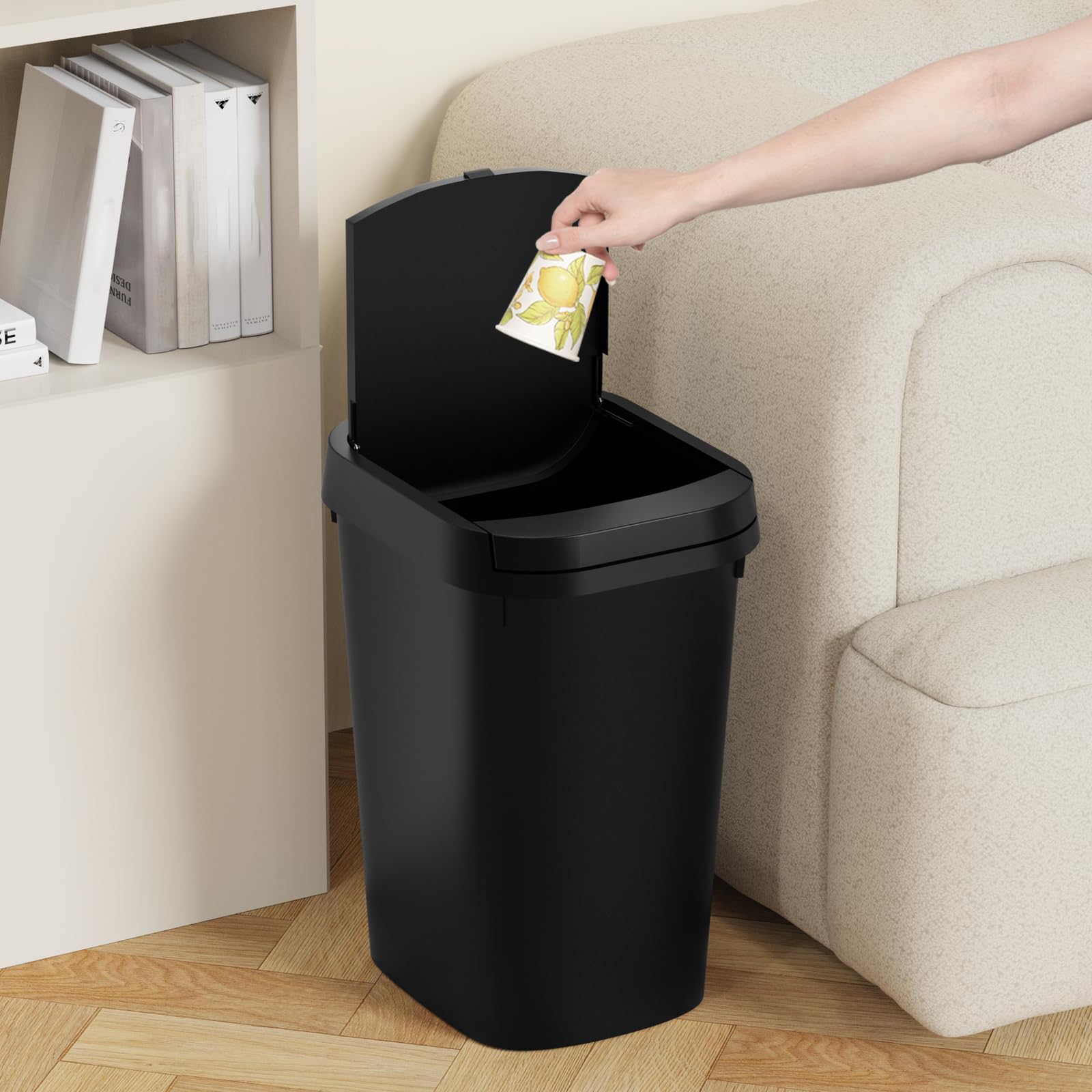 3 Pack Bathroom Small Trash Can with Lid (3 Count)