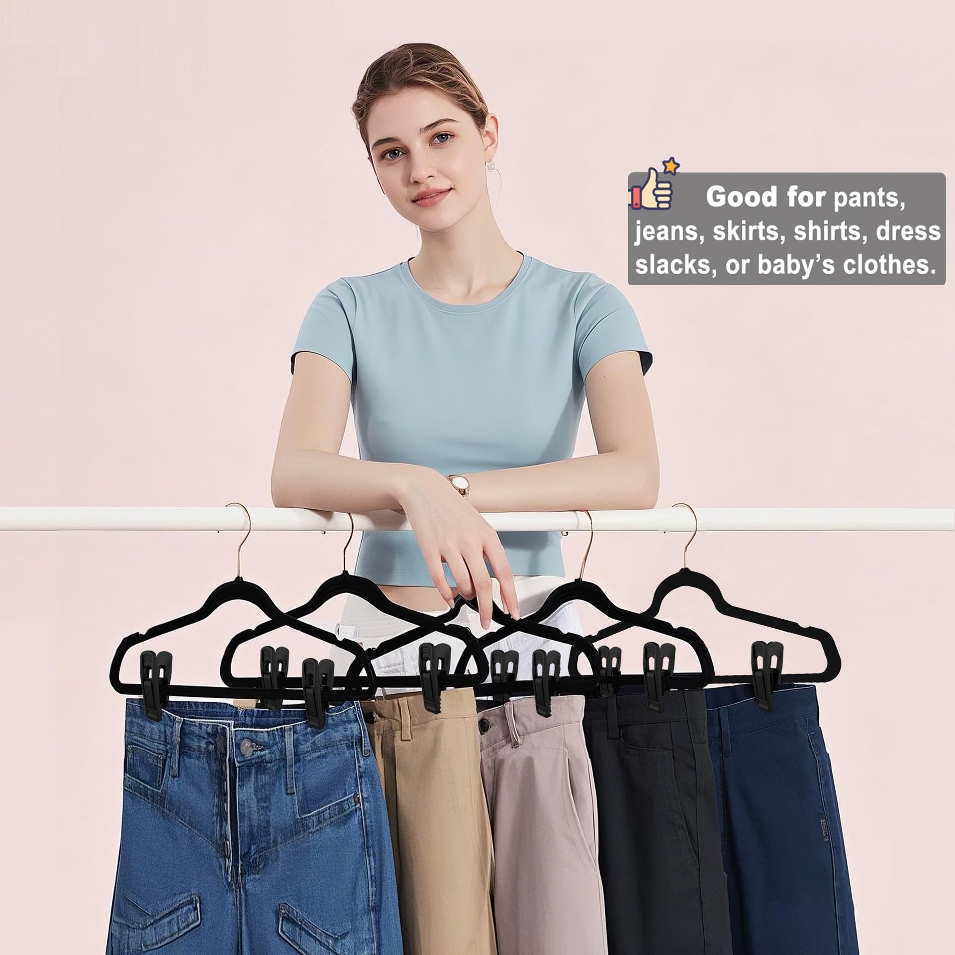 Hanger Clips Perfect for Velvet Hangers