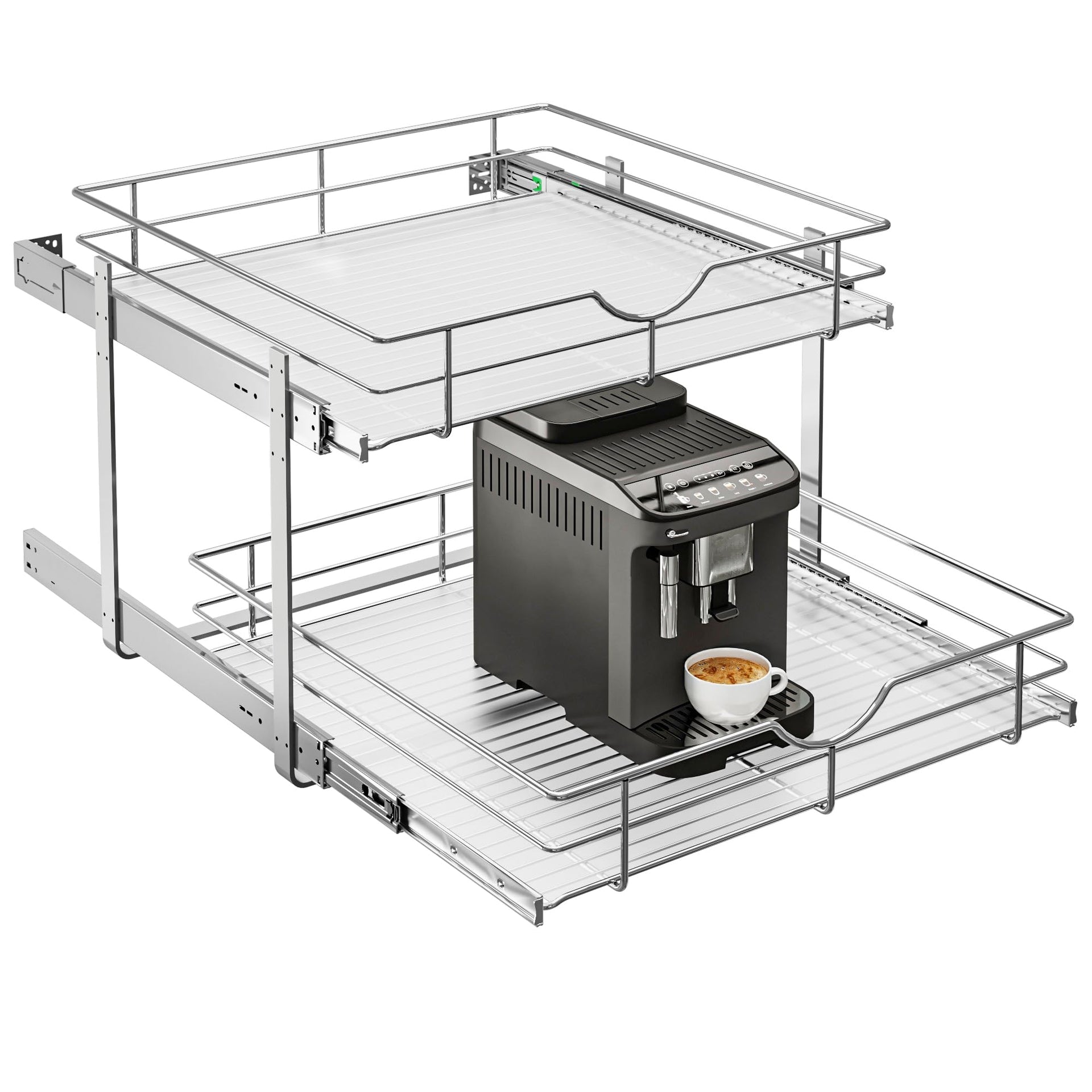 2 Tier Kitchen Cabinet Pullout Shelf and Drawer Organizer
