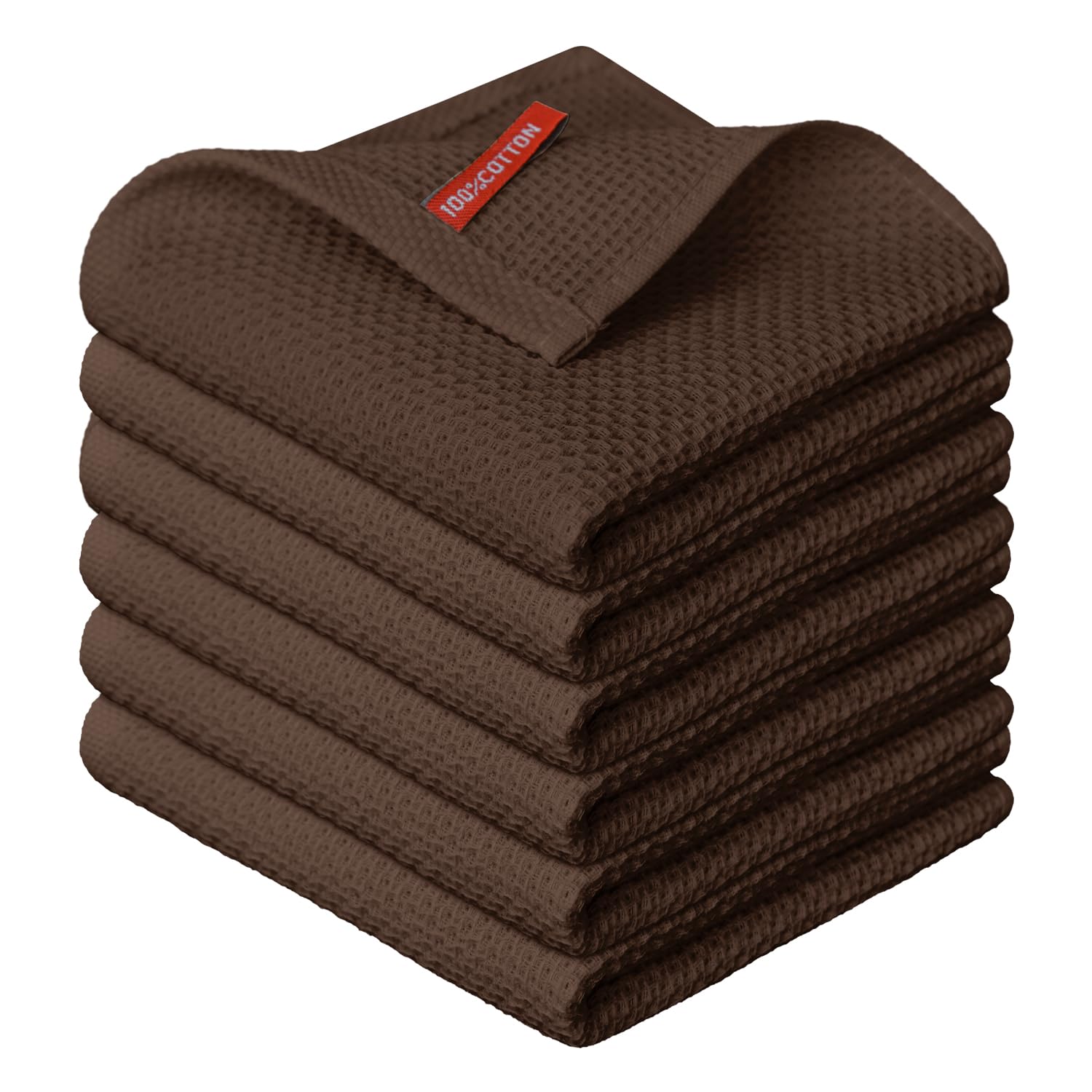 100% Cotton Dark Coffee Waffle Weave Kitchen Dish Cloths