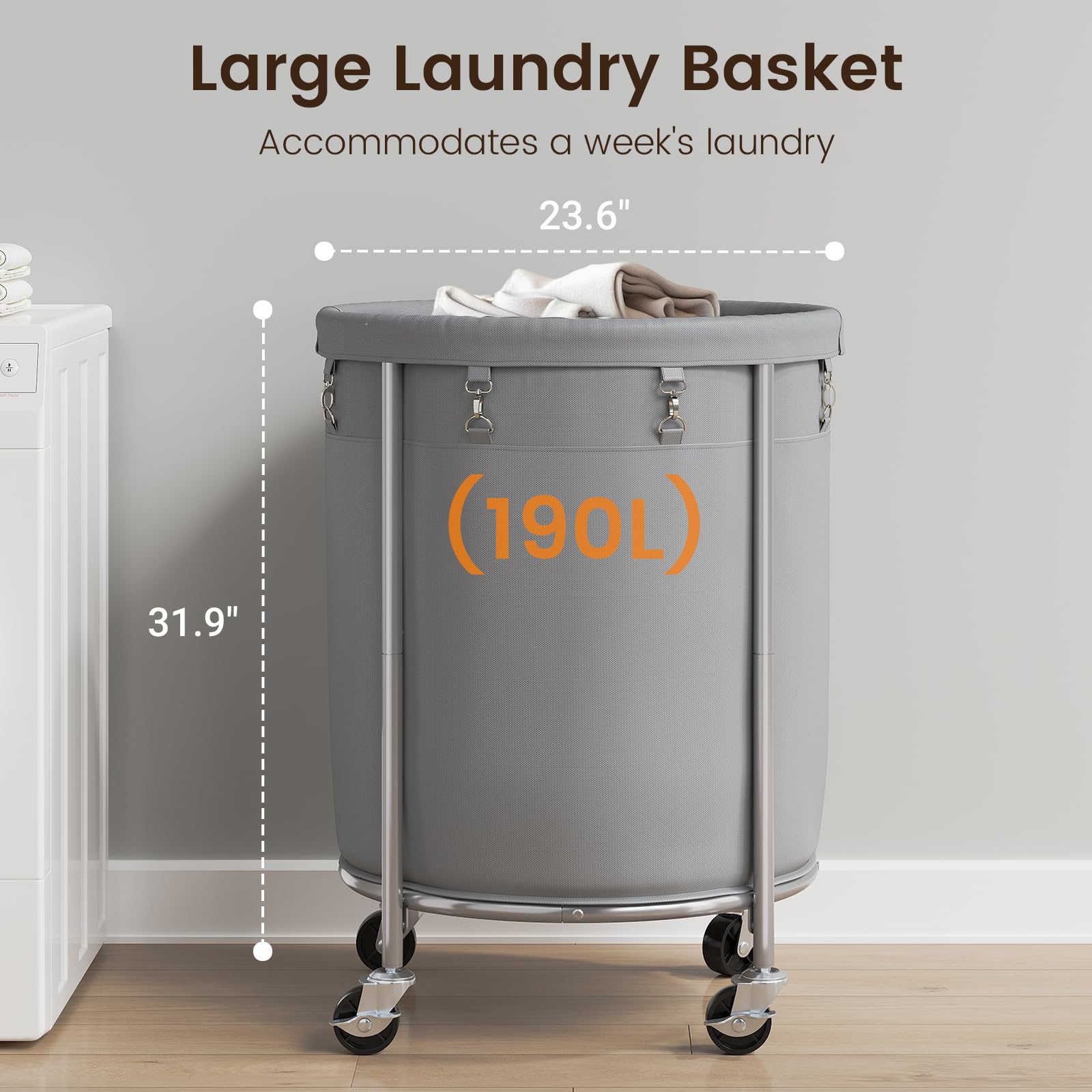 Laundry Basket with Wheels