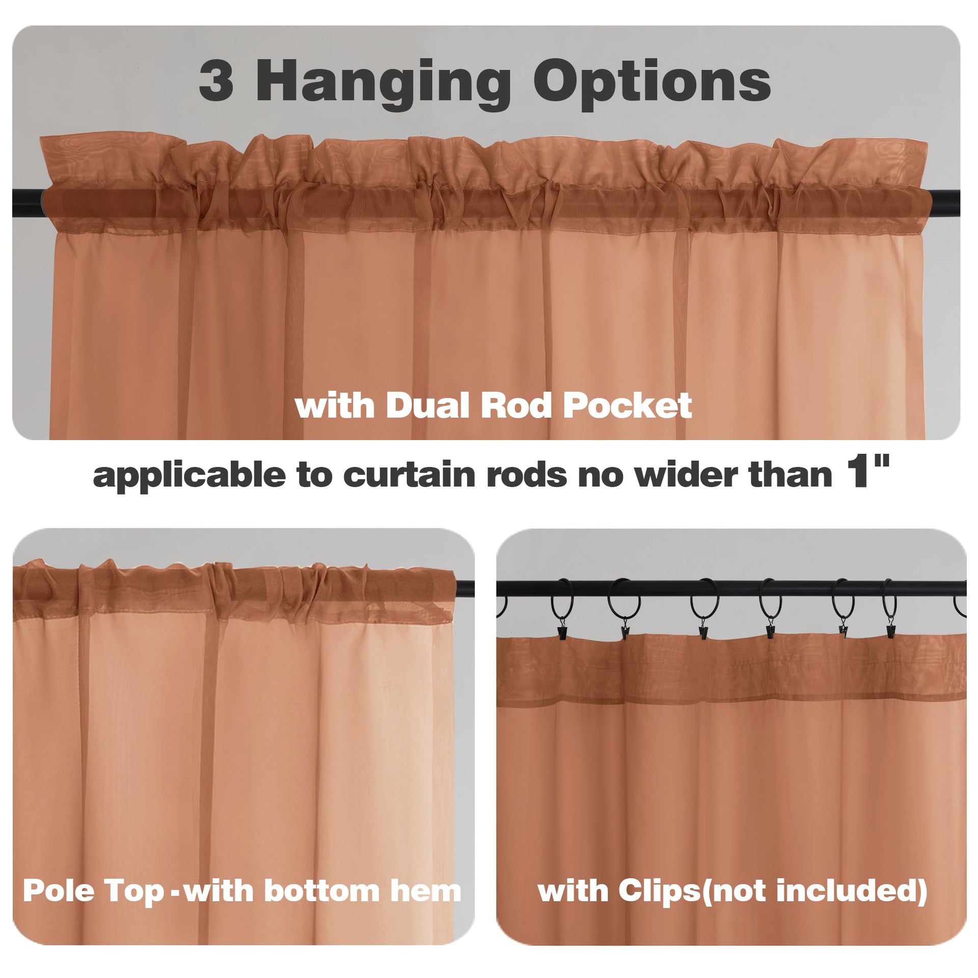 Sheer Valances for Windows 2 Pack (2 Count)