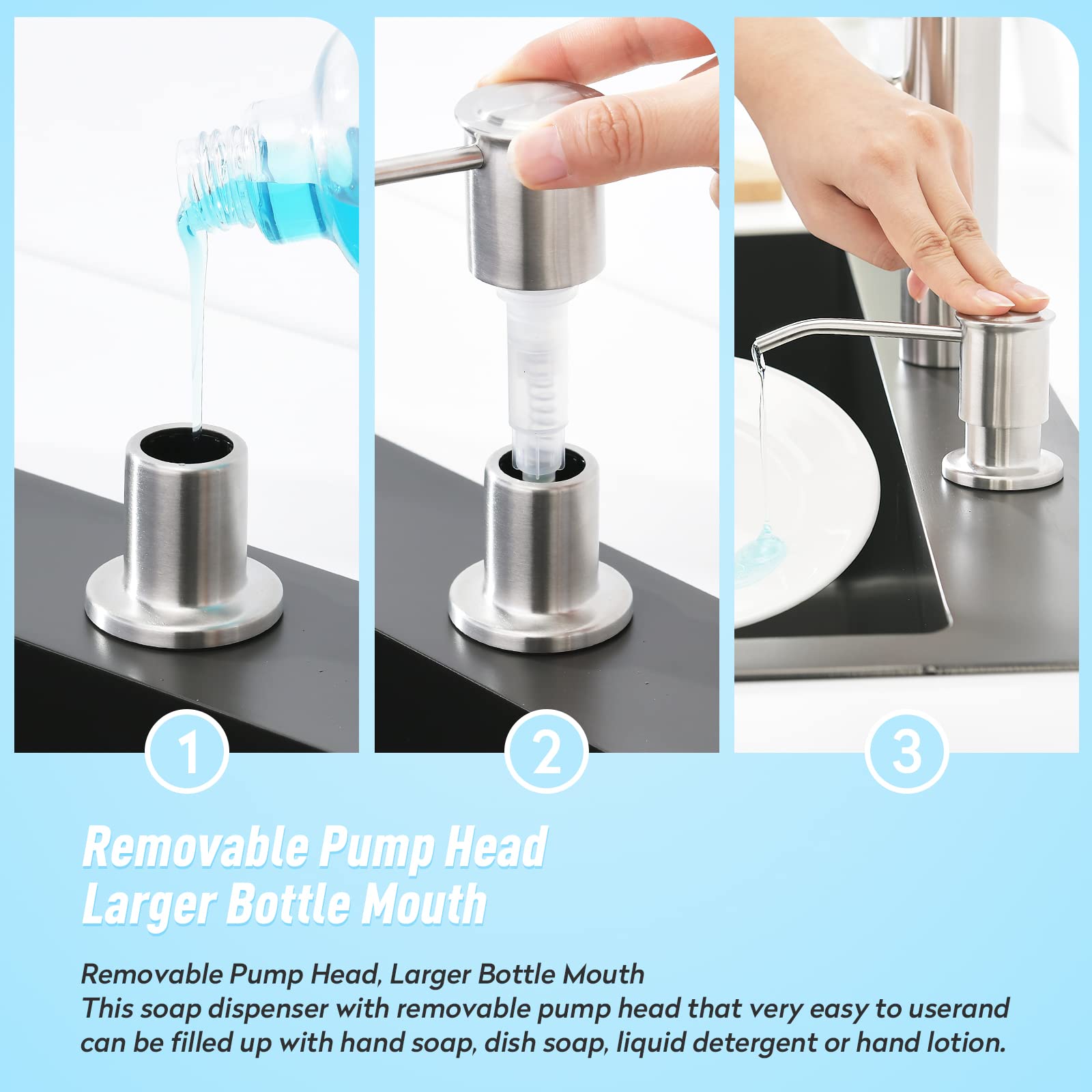 Kitchen Sink Soap Dispenser Countertop for Kitchen Sink