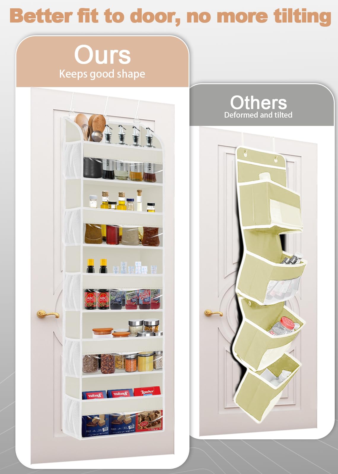 2 Pack Over the Door Storage Organizer with 5 Large Pockets (2 Count)