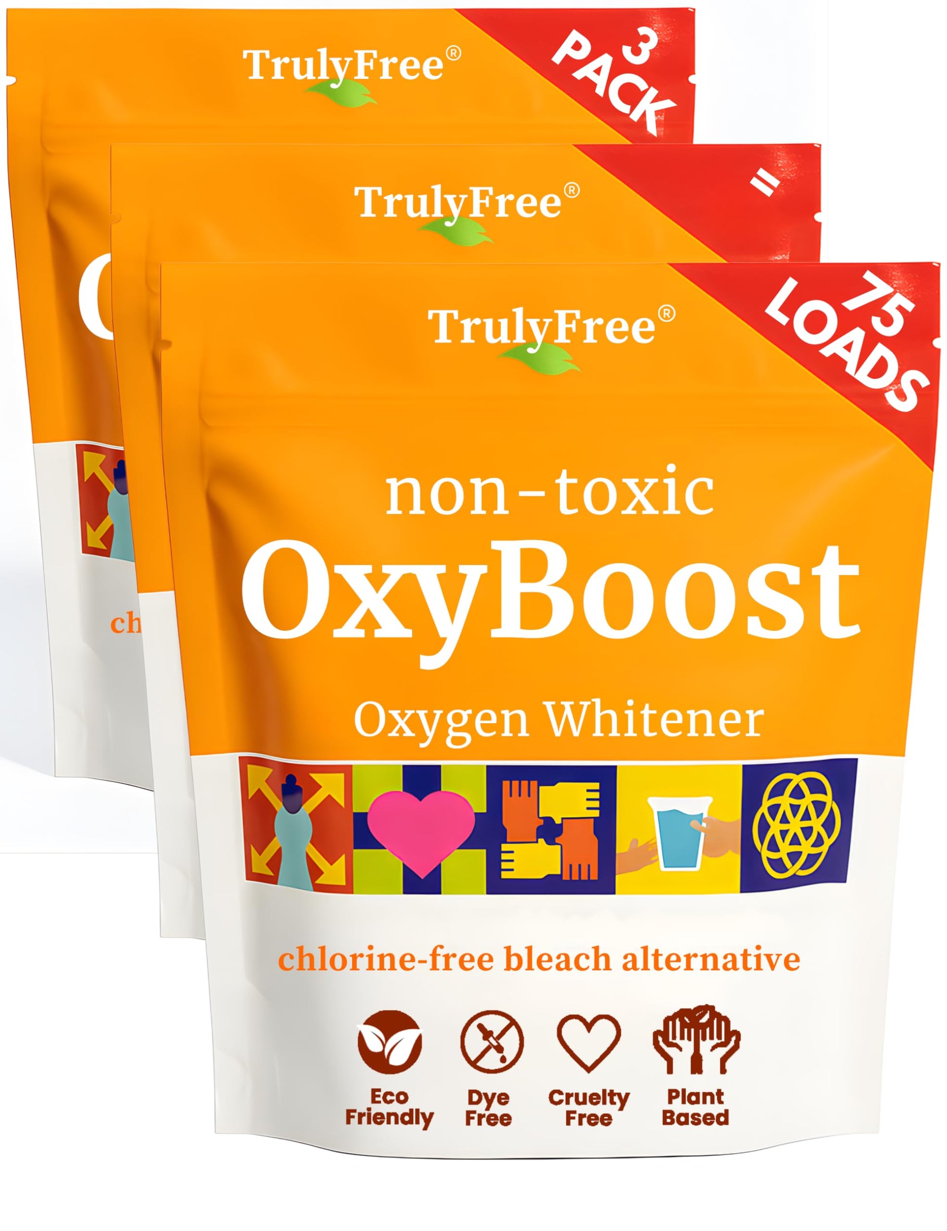 OxyBoost Oxygen Whitener & Clothes Stain Remover Laundry Detergent Powder with Sodium Percarbonate (37.5 Ounce)