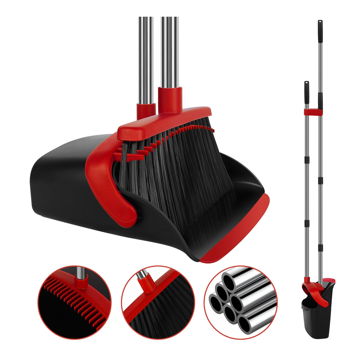 Red Broom and Dustpan Combo Set