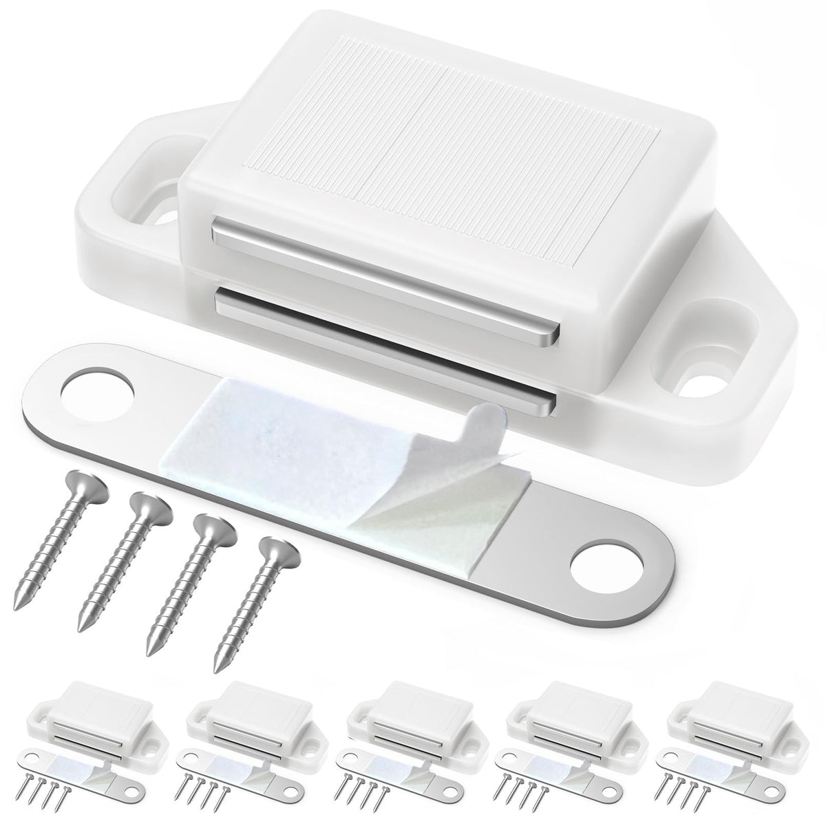 Cabinet Magnetic Catch Door Latch 25LB for Kitchen Drawer Magnets to Stay Closed Magnetic Catch Closet for Drawer（White 6 Pack）
