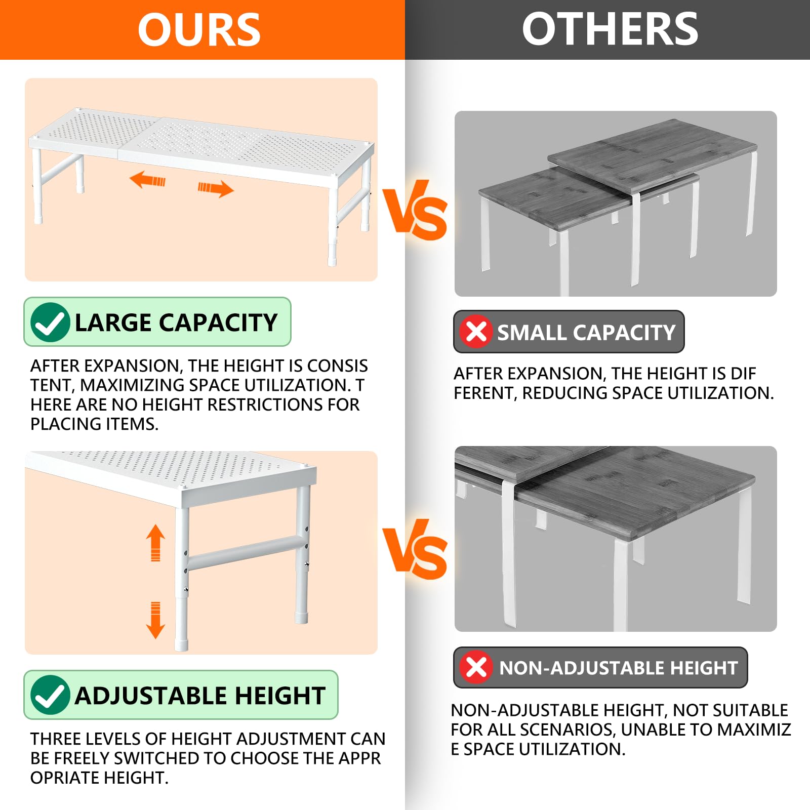 Kitchen cabinet organizer shelf
