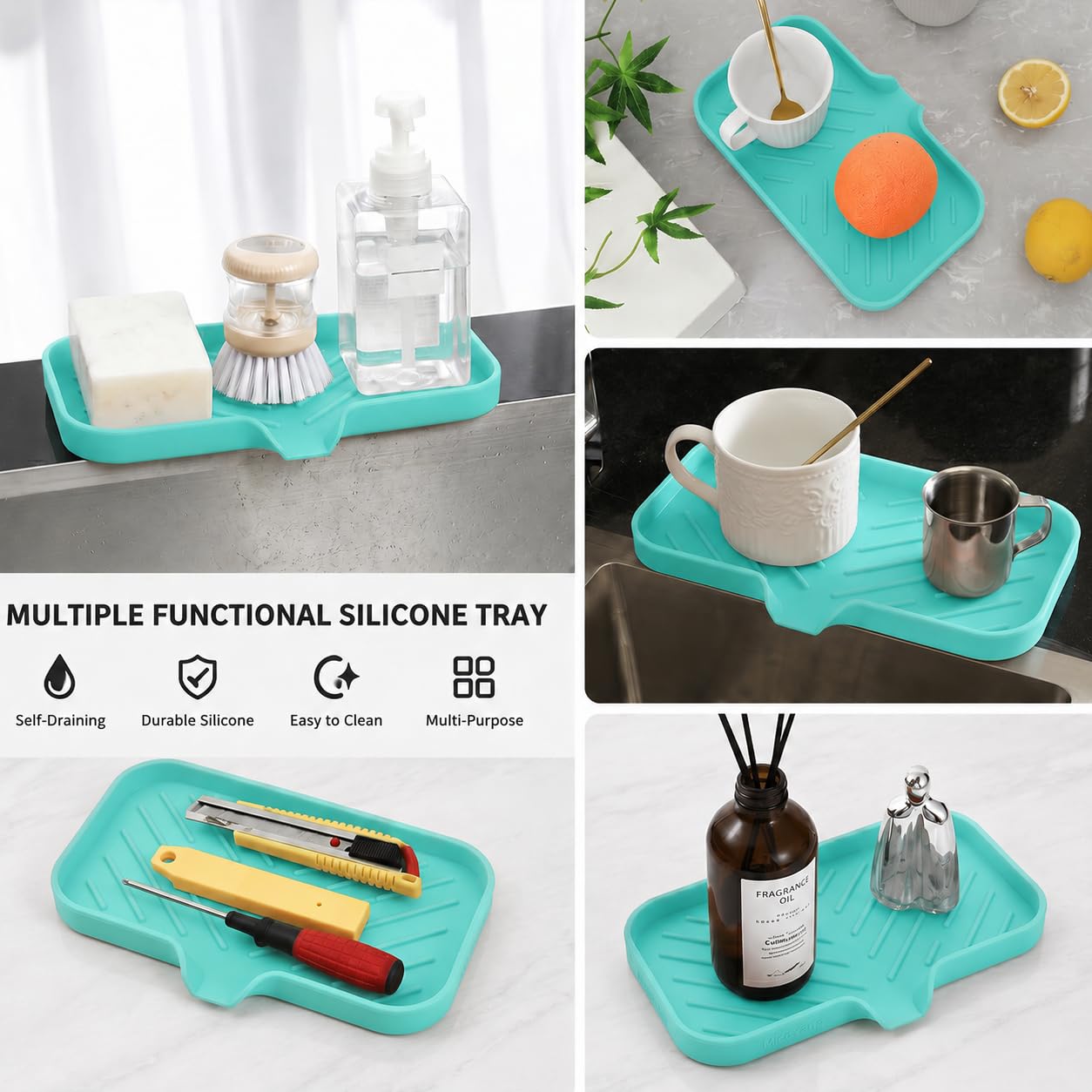 Silicone Soap Dish with Drain Spout