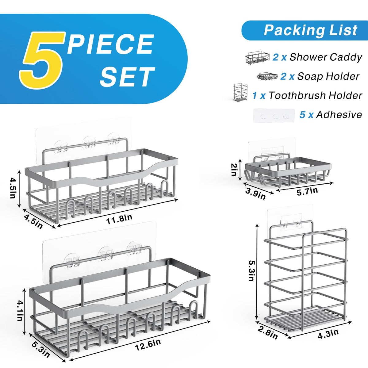 Shower Caddy 5 Pack