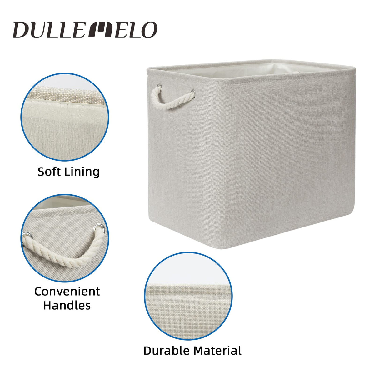 2 Pack Large Storage Baskets for Organizing Canvas Fabric Storage Basket Bins With Rope Handles for Shelf Clothes Empty Gift Basket (2 Count)